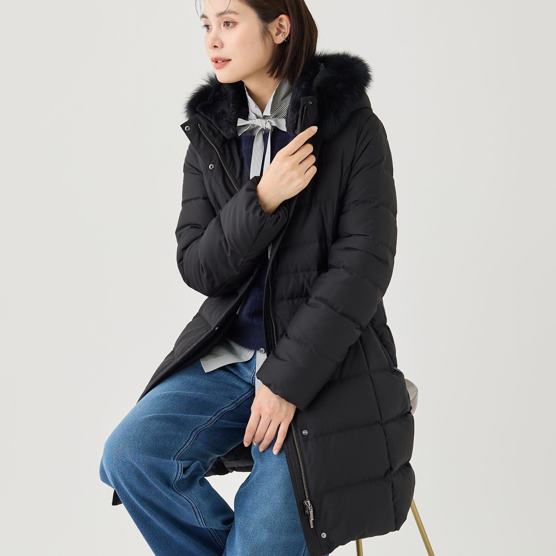 INDIVI「【名品／撥水／抗菌防臭】ロング丈リサイクルダウンコート」|ダウン|