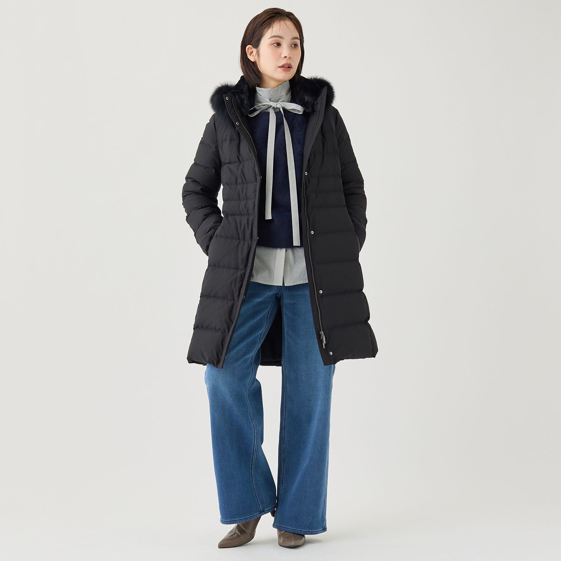 INDIVI「【名品／撥水／抗菌防臭】ロング丈リサイクルダウンコート」|ダウン|