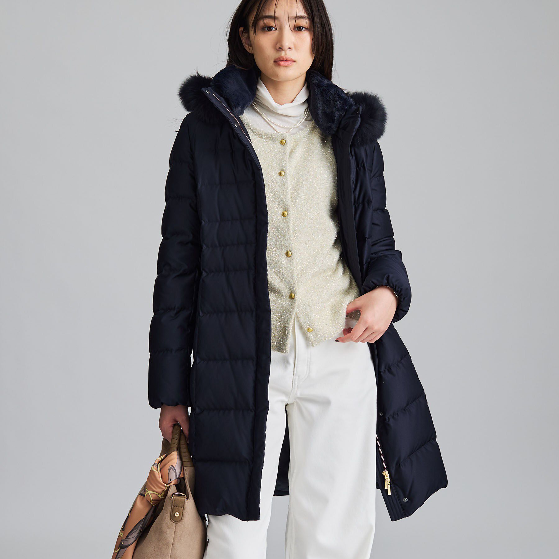 INDIVI「【名品／撥水／抗菌防臭】ロング丈リサイクルダウンコート」|ダウン|