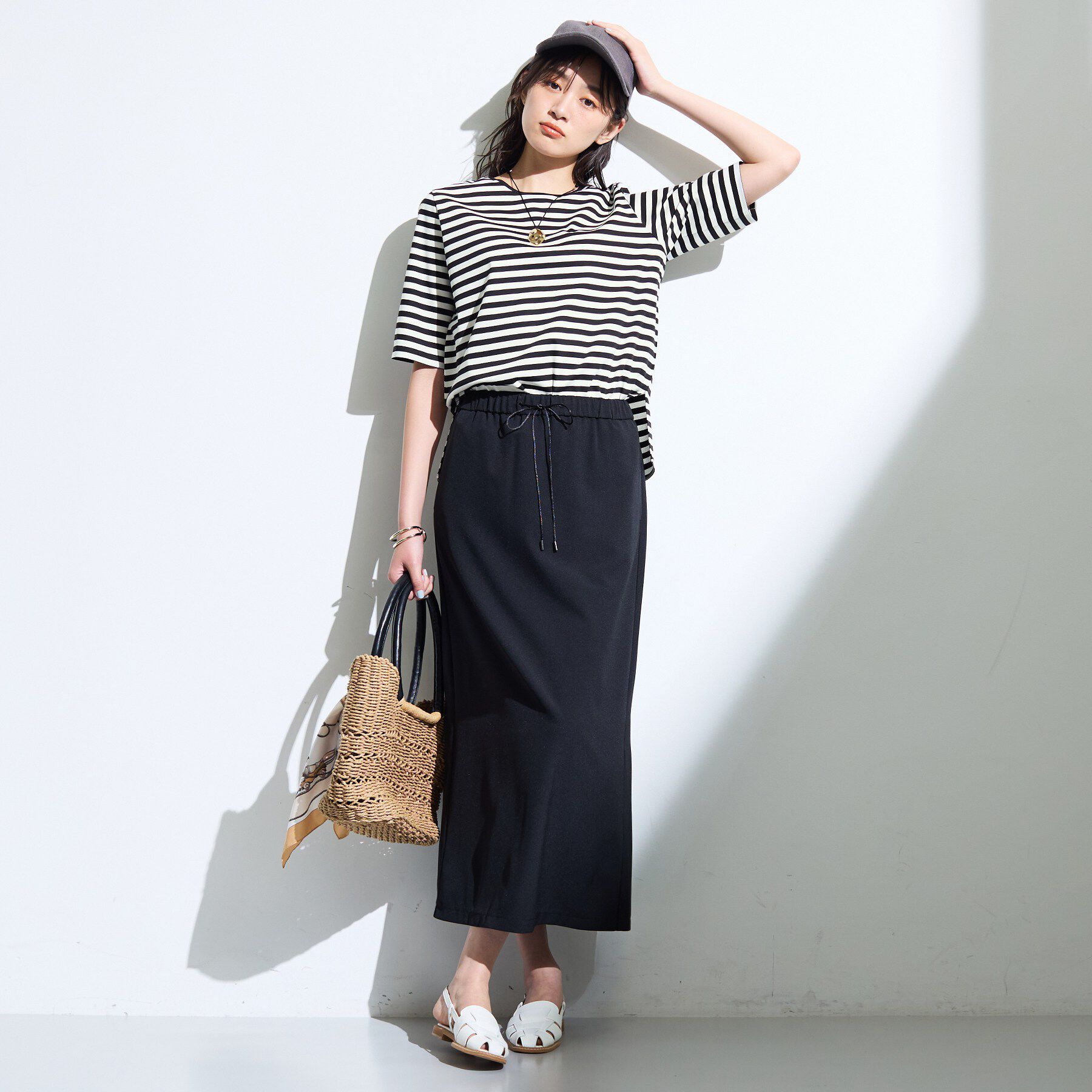 INDIVI「【抗菌防臭／消臭】上品光沢コットンTシャツ」|Tシャツ・カットソー|