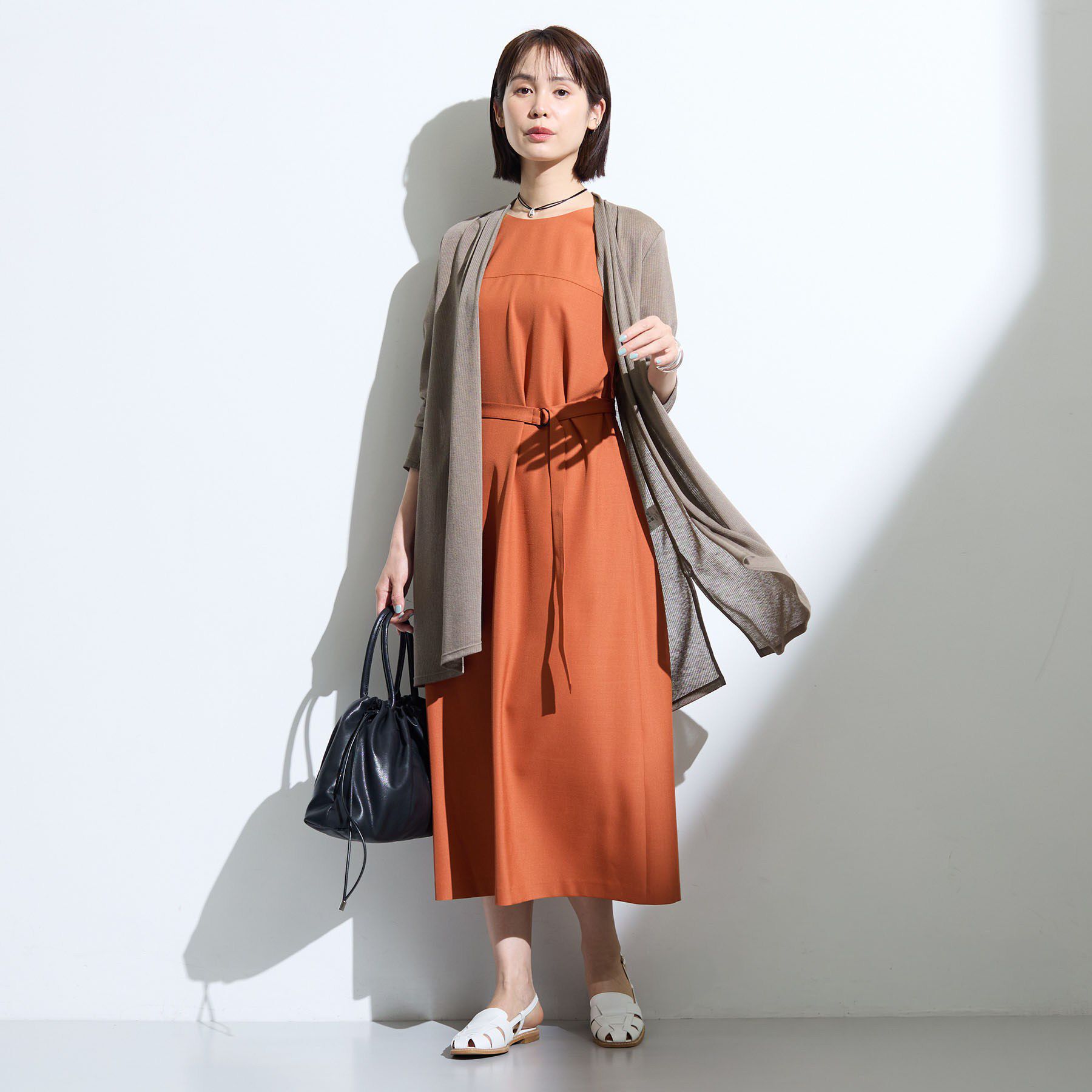 INDIVI「【洗える／アンサンブル可能】シアーストライプカーディガン」|カーディガン|