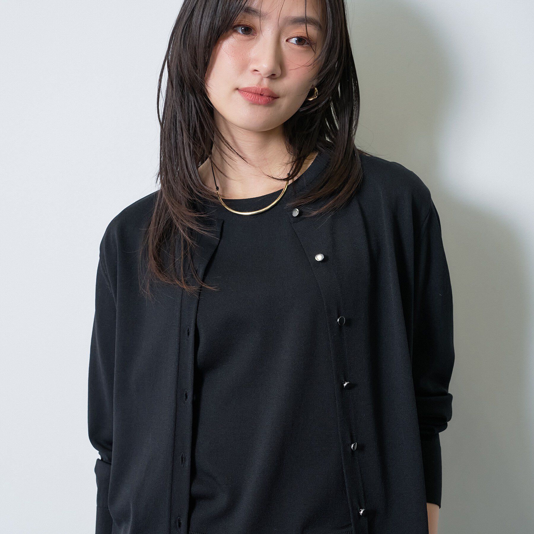INDIVI「【UVケア/接触冷感／アンサンブル】丸首カーディガン＆袖スリット5分袖ニット」|その他|