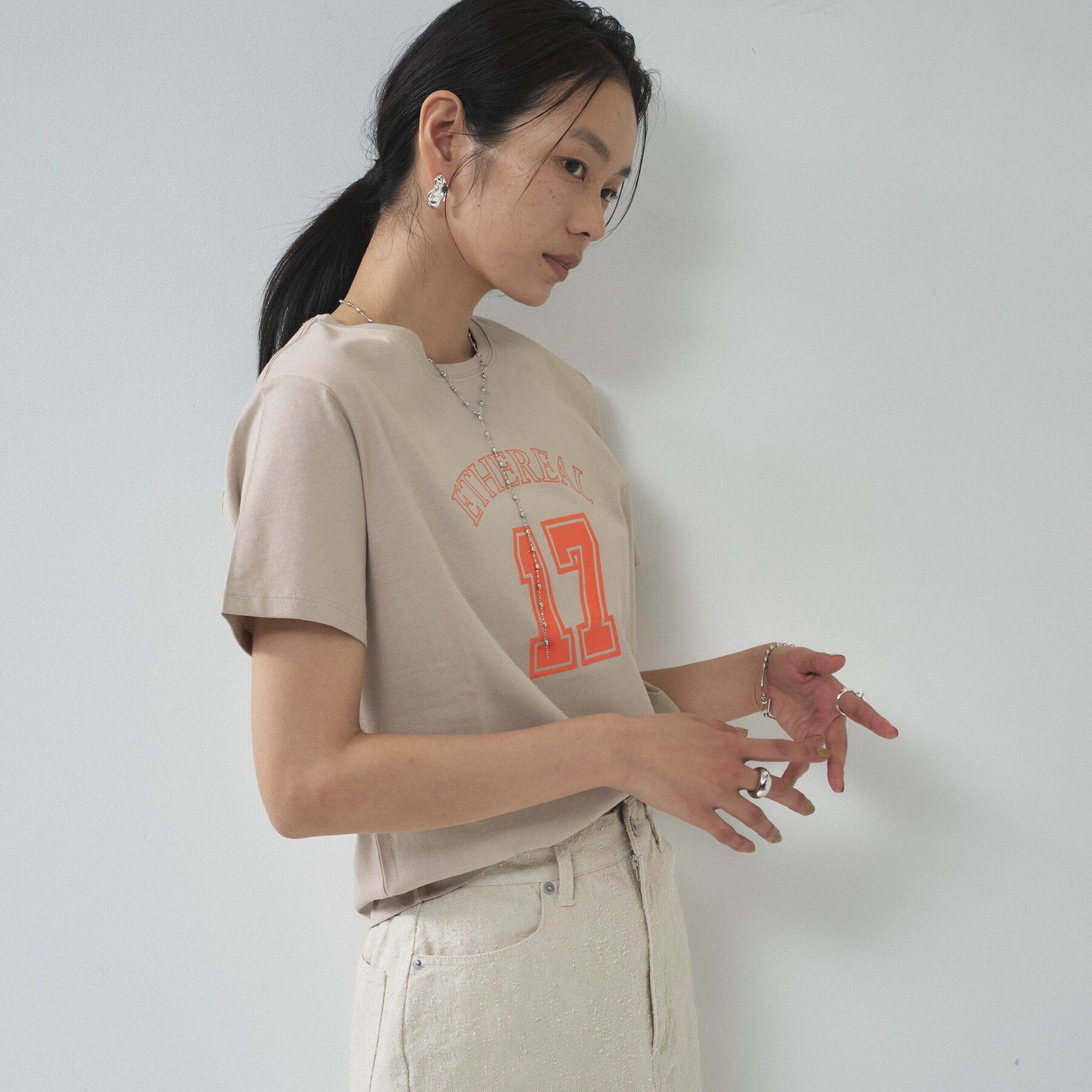 GALLEST「ナンバリングTシャツ」|Tシャツ・カットソー|ベージュ(052)