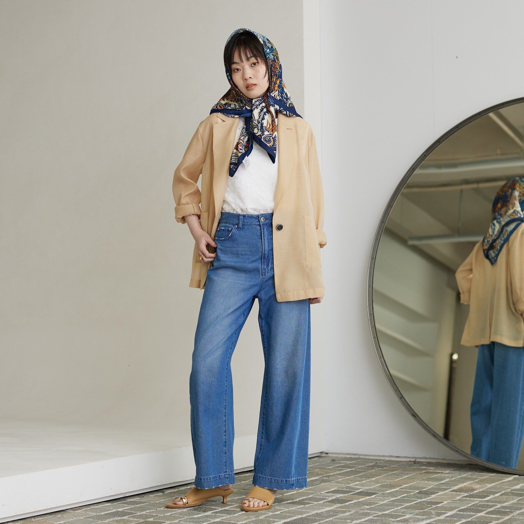 GALLEST「【接触冷感/通気性】シアーシャツジャケット」|テーラードジャケット|