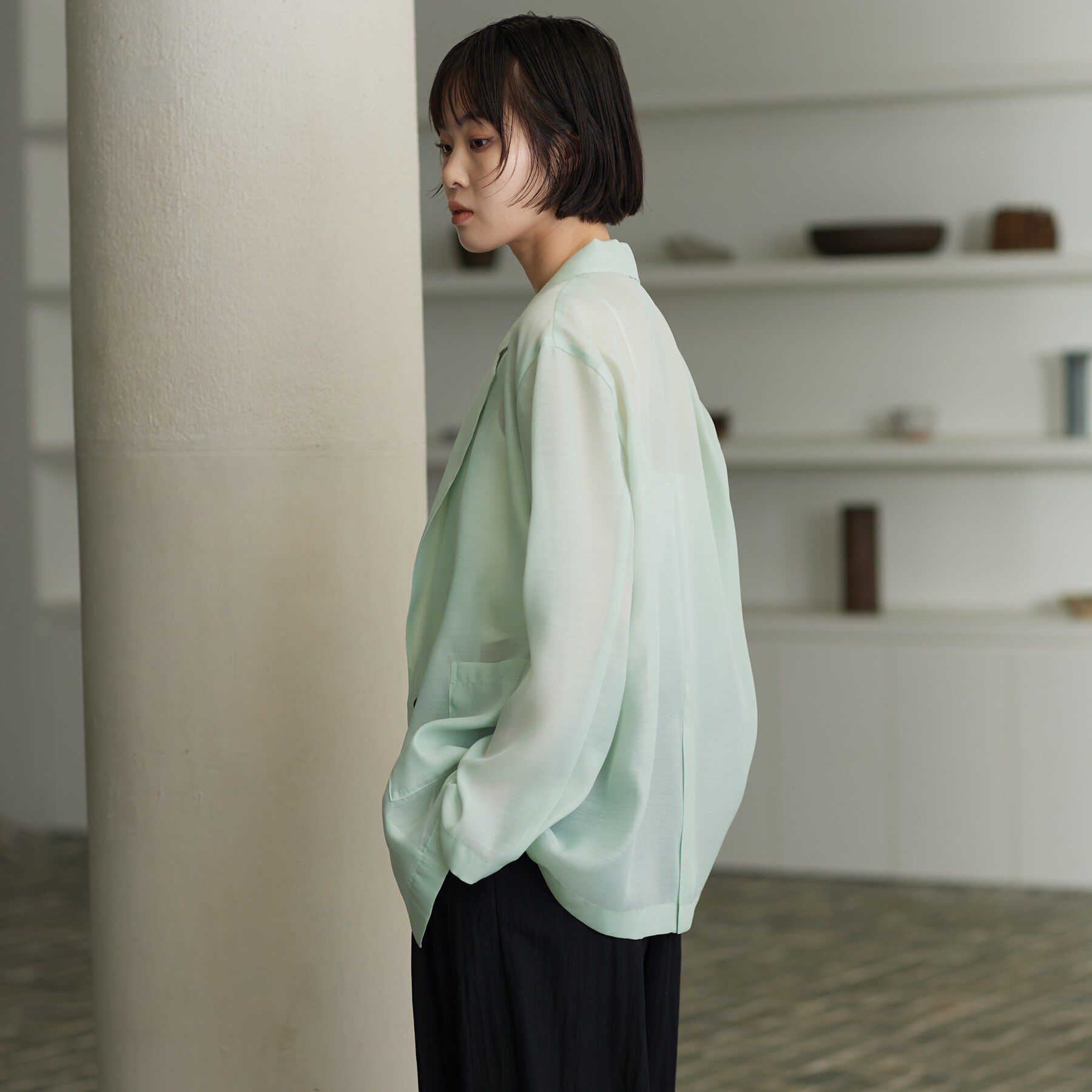 GALLEST「【接触冷感/通気性】シアーシャツジャケット」|テーラードジャケット|