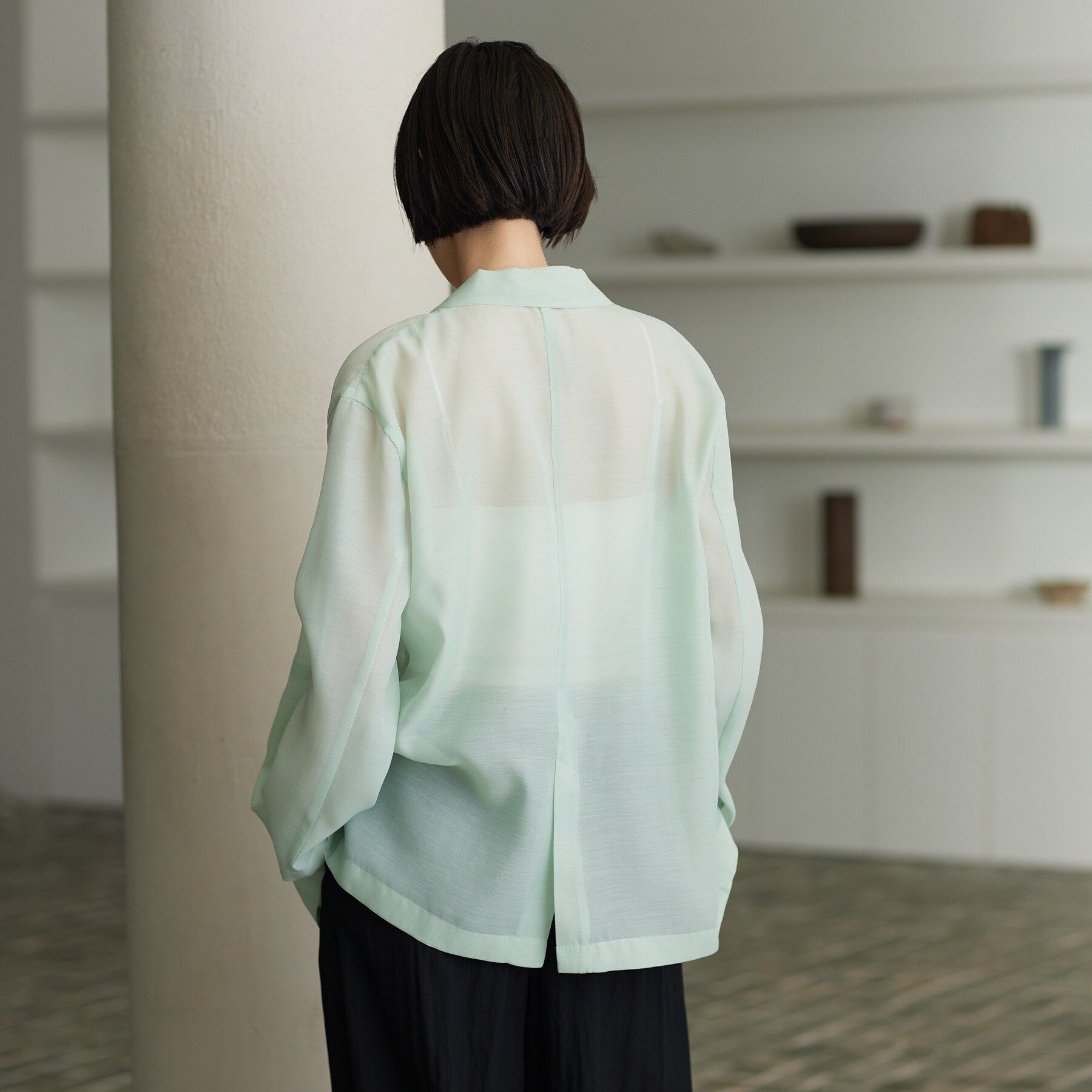 GALLEST「【接触冷感/通気性】シアーシャツジャケット」|テーラードジャケット|