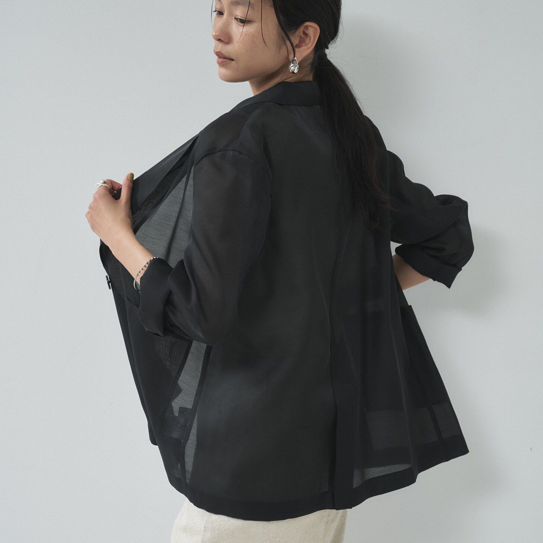 GALLEST「【接触冷感/通気性】シアーシャツジャケット」|テーラードジャケット|