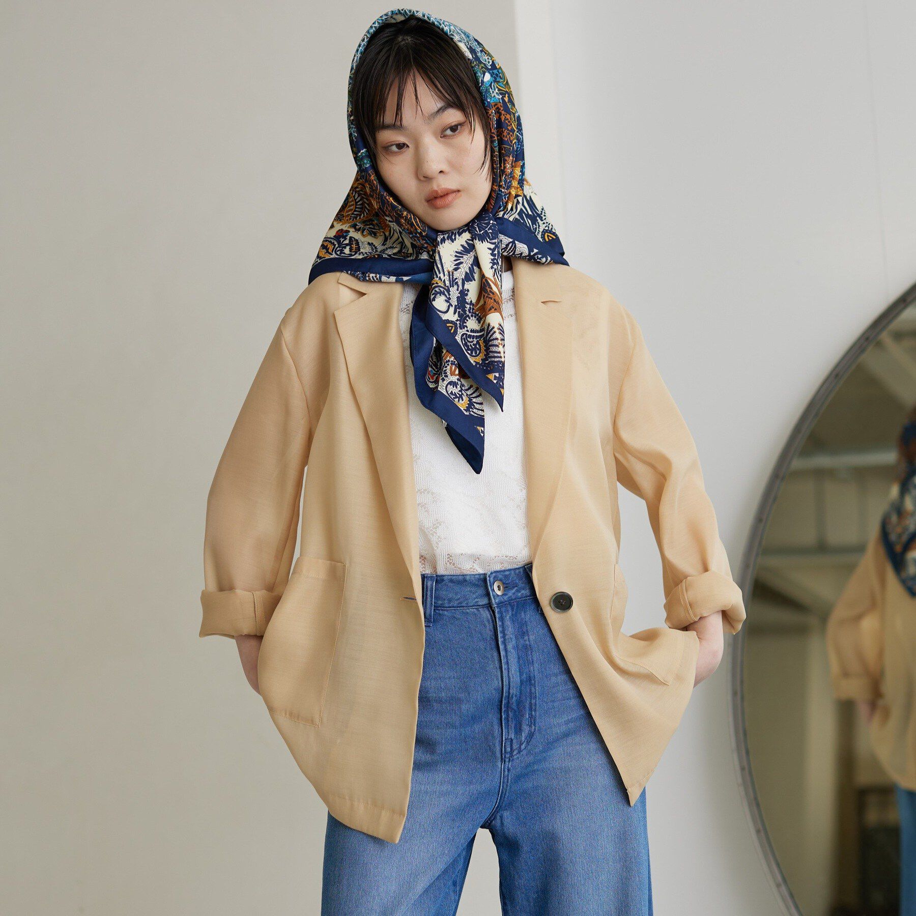 GALLEST「【接触冷感/通気性】シアーシャツジャケット」|テーラードジャケット|