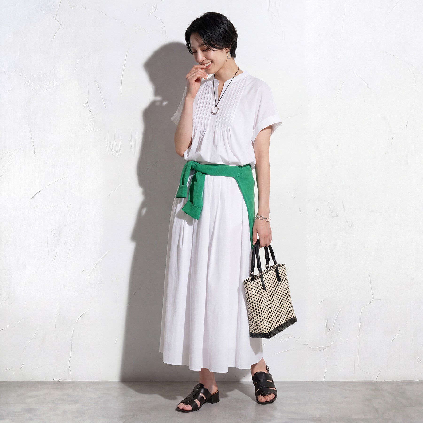 INDIVI「【撥水／UVケア／SETUP可能】軽量タックスキッパーブラウス」|シャツ・ブラウス|