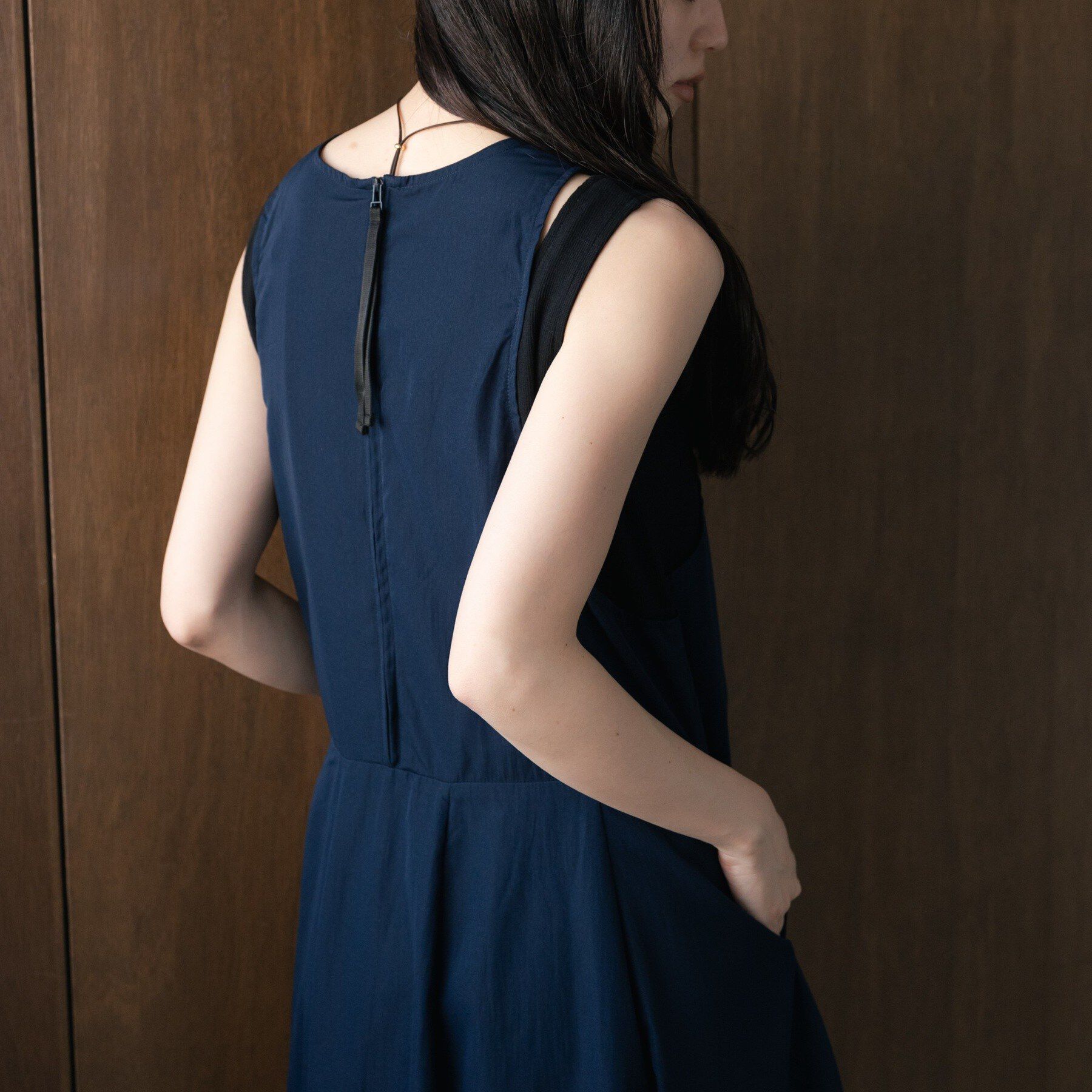 GALLEST「イレギュラータックナイロンワンピース【再入荷】」|ワンピース|ネイビー(094)