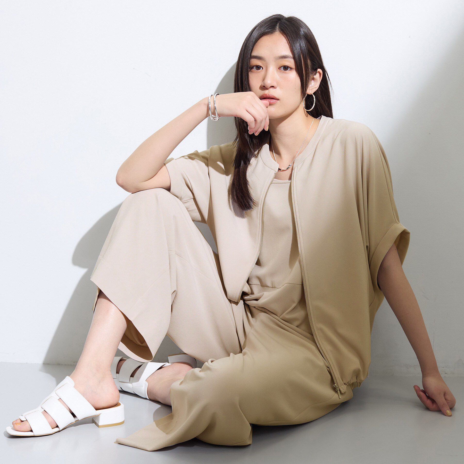 INDIVI「【夏羽織り/着る日傘】ドルマンフォルムブルゾン」|ブルゾン・スタジャン|