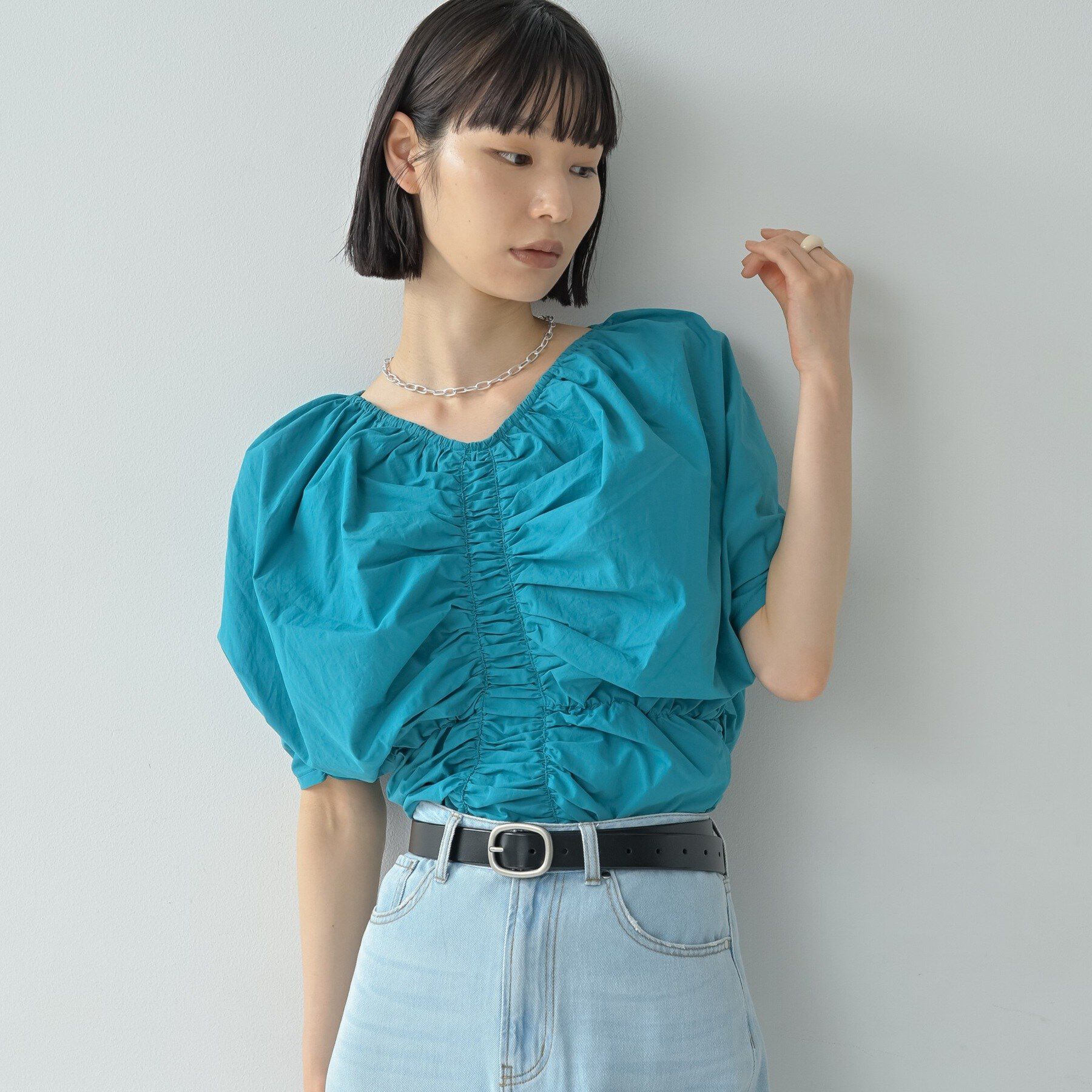 GALLEST「シャーリングオフショルブラウス」|シャツ・ブラウス|