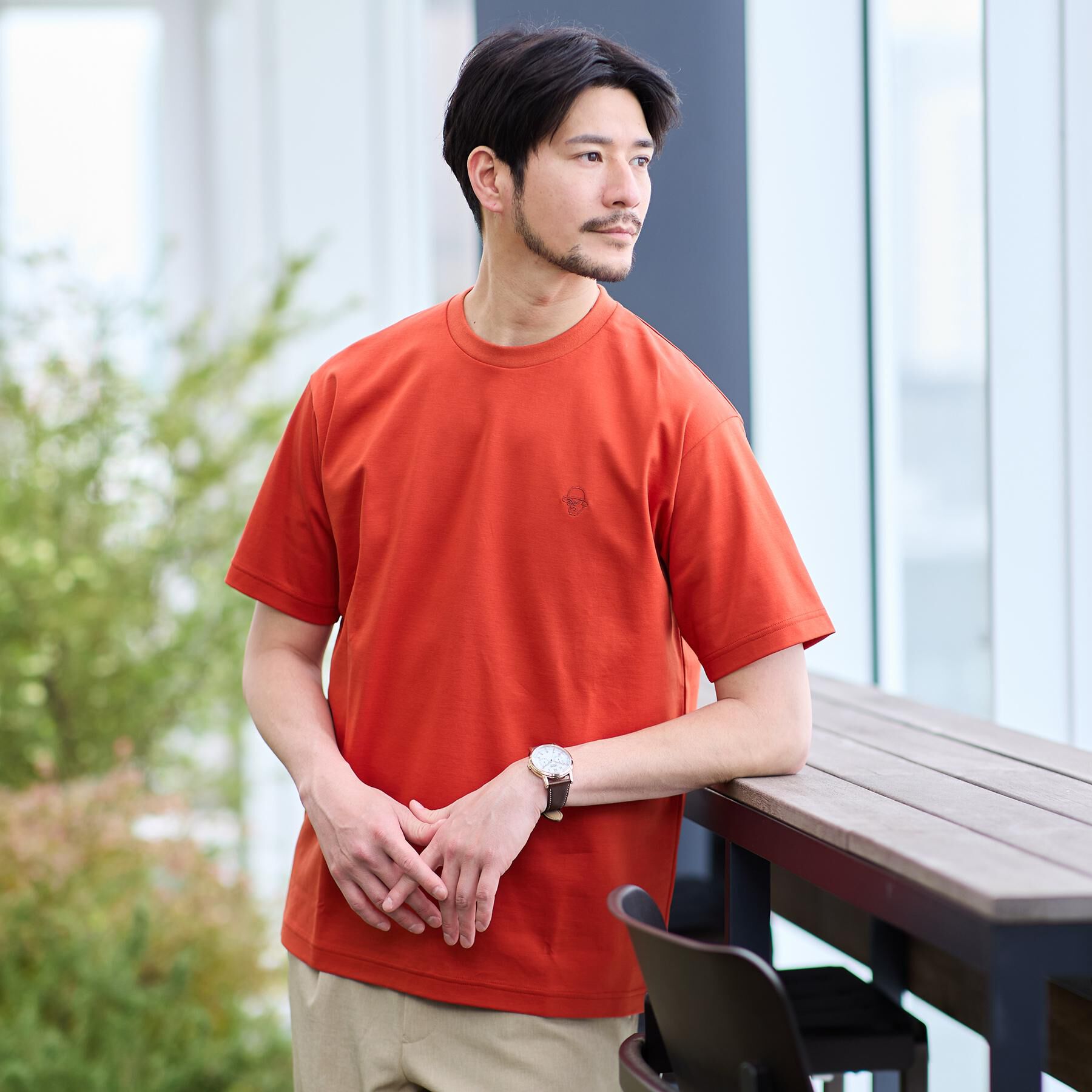 TAKEO KIKUCHI「ワンストローク刺繍 半袖 Tシャツ」|Tシャツ・カットソー|
