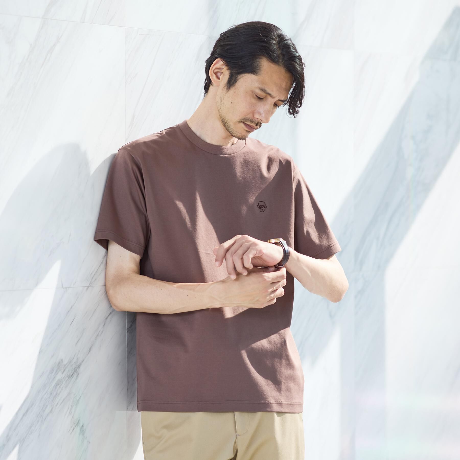 TAKEO KIKUCHI「ワンストローク刺繍 半袖 Tシャツ」|Tシャツ・カットソー|