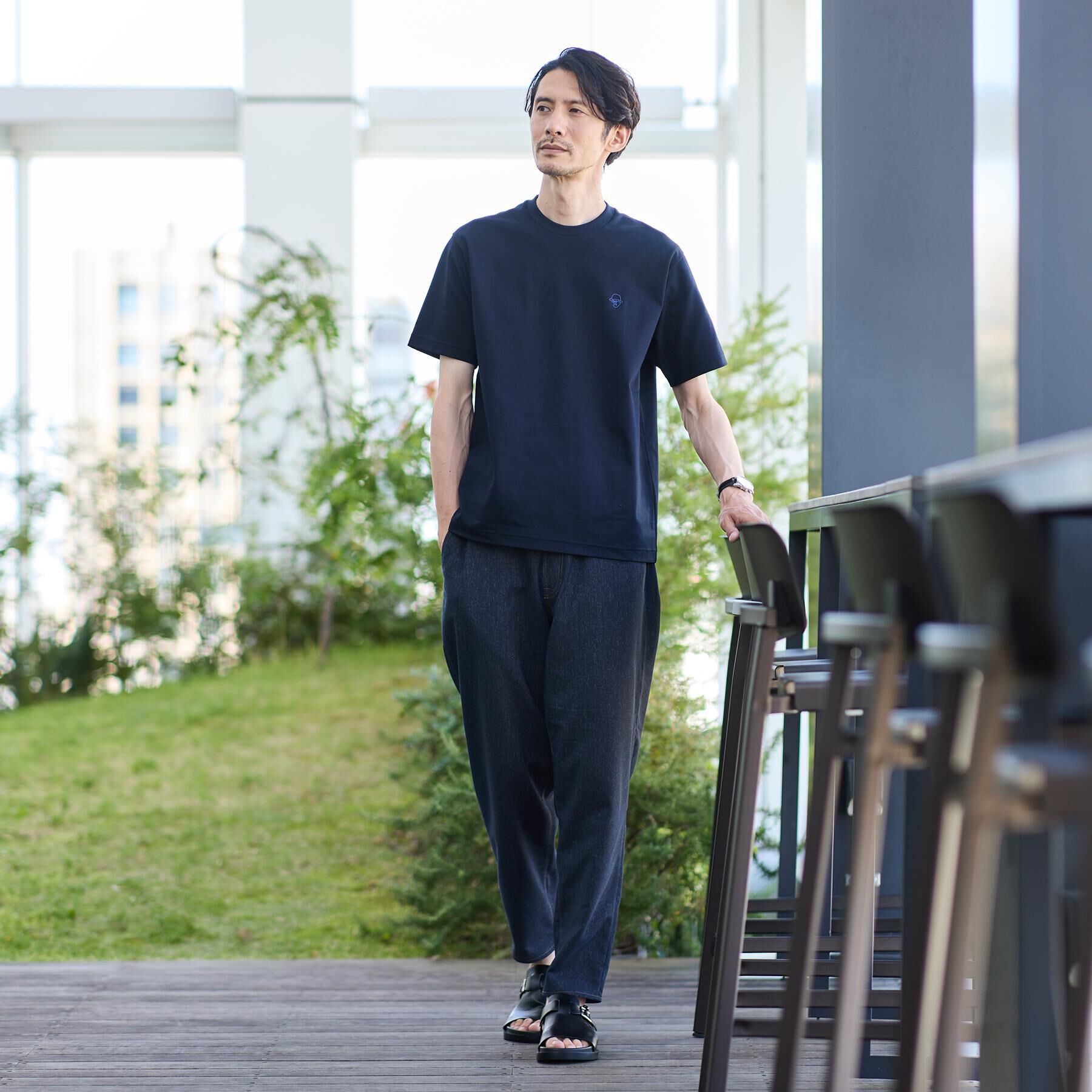 TAKEO KIKUCHI「ワンストローク刺繍 半袖 Tシャツ」|Tシャツ・カットソー|