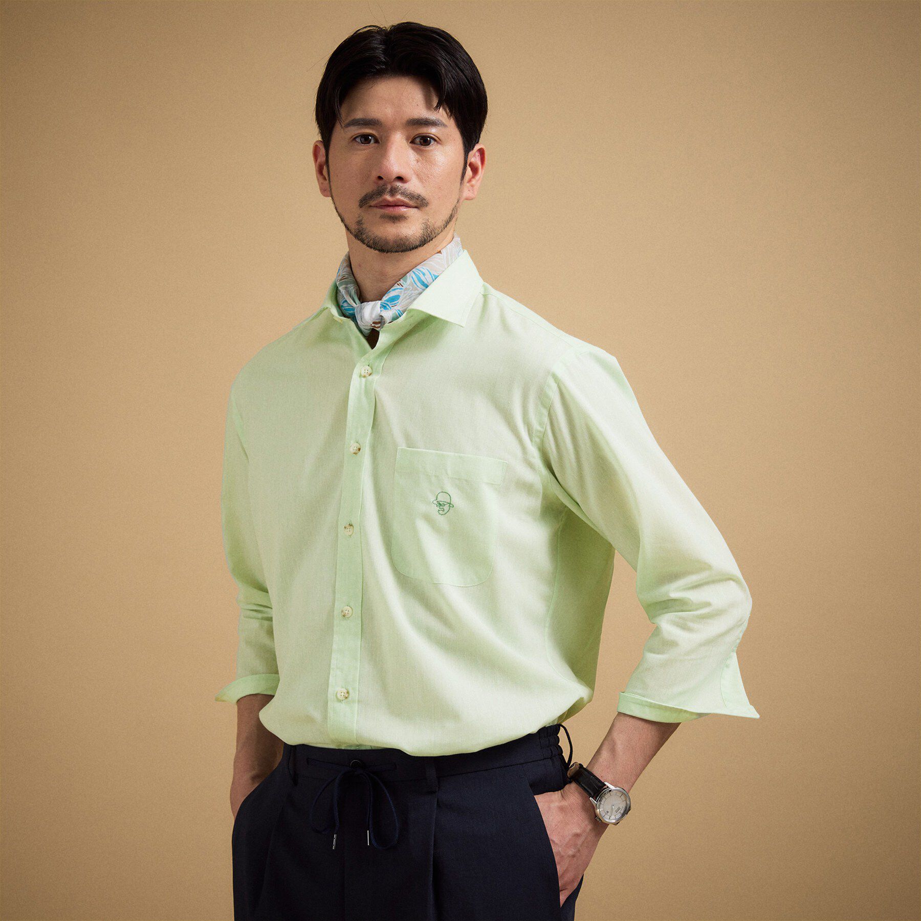 TAKEO KIKUCHI「【接触冷感】ハイブリッド リネン 七分袖シャツ」|シャツ・ブラウス|