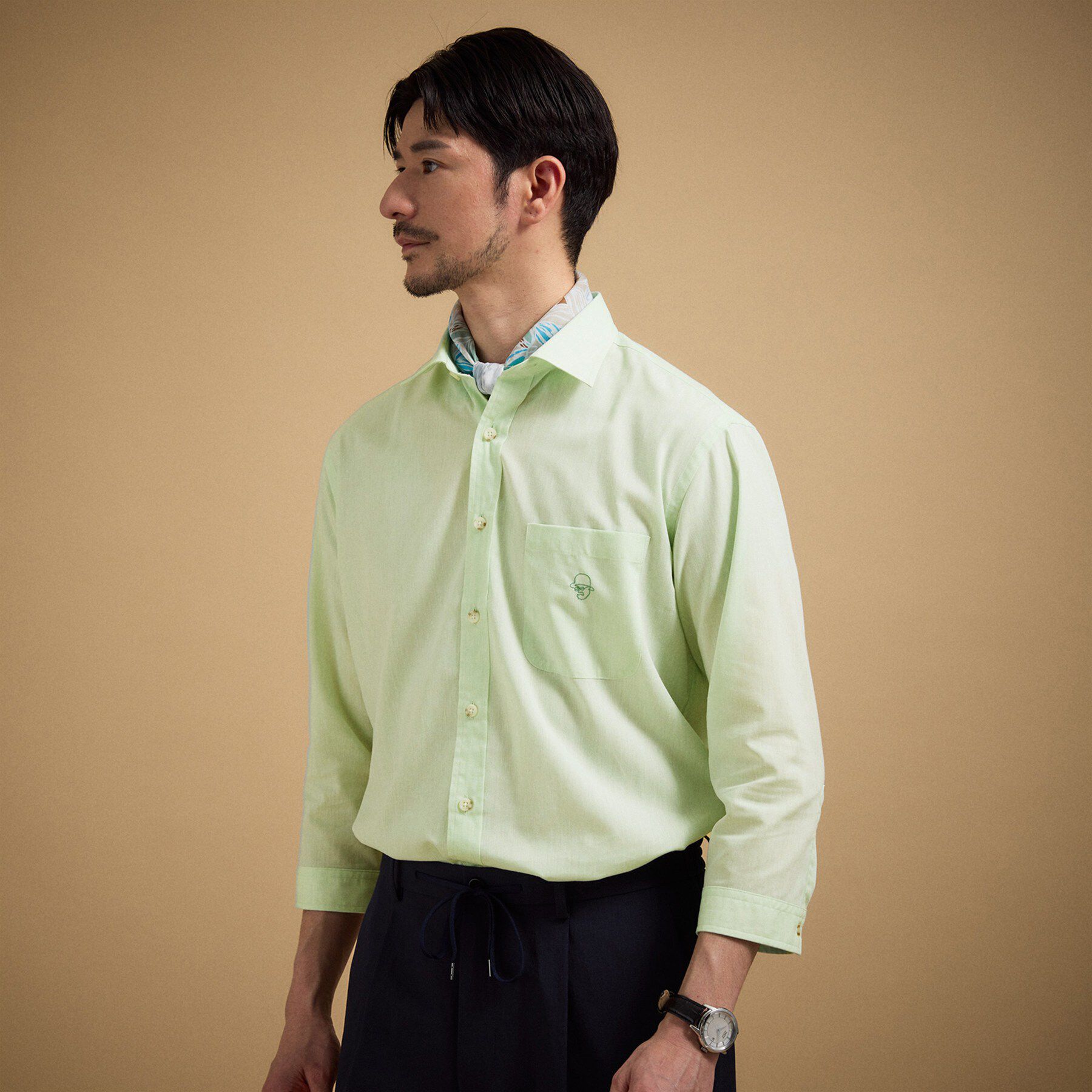 TAKEO KIKUCHI「【接触冷感】ハイブリッド リネン 七分袖シャツ」|シャツ・ブラウス|