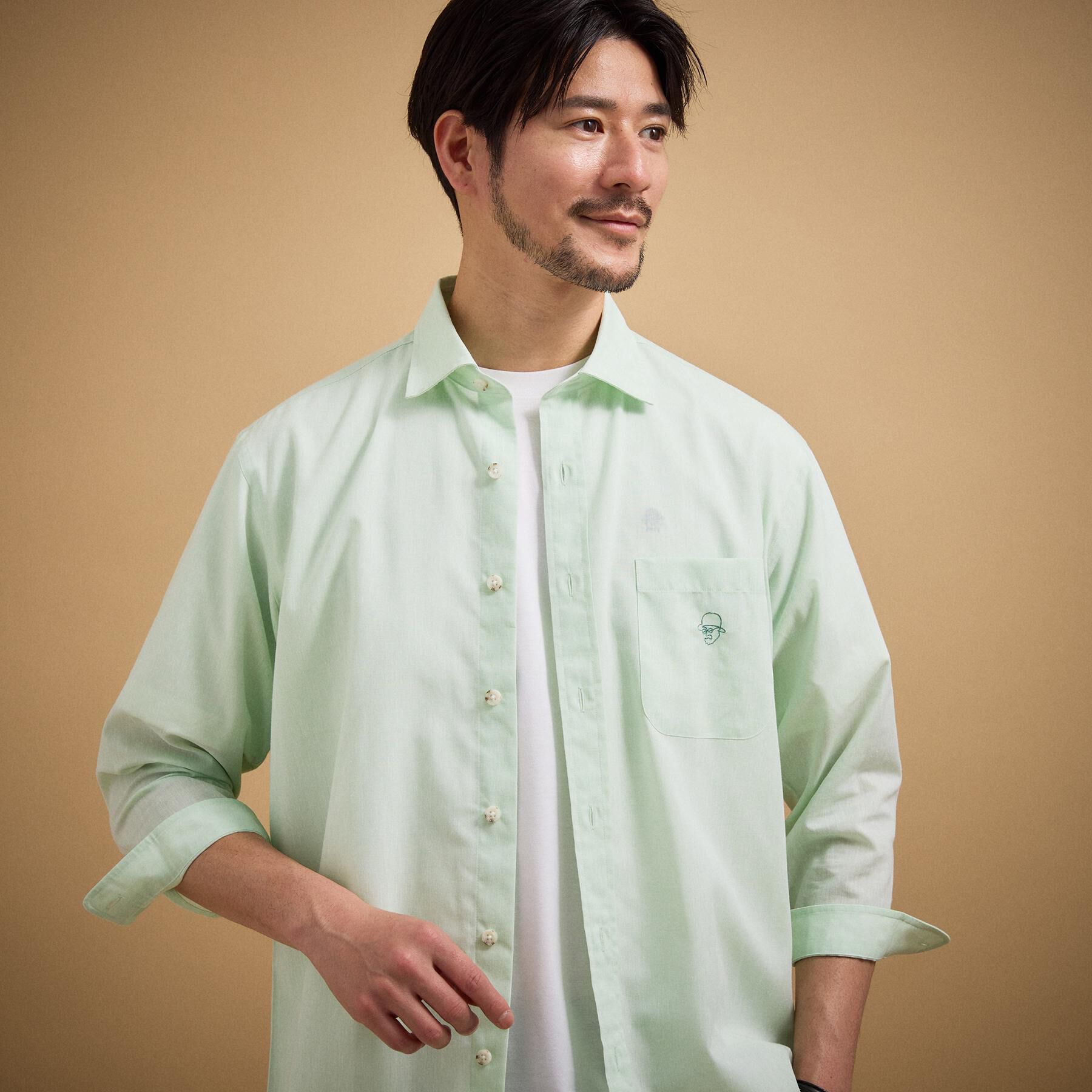 TAKEO KIKUCHI「【接触冷感】ハイブリッド リネン 七分袖シャツ」|シャツ・ブラウス|