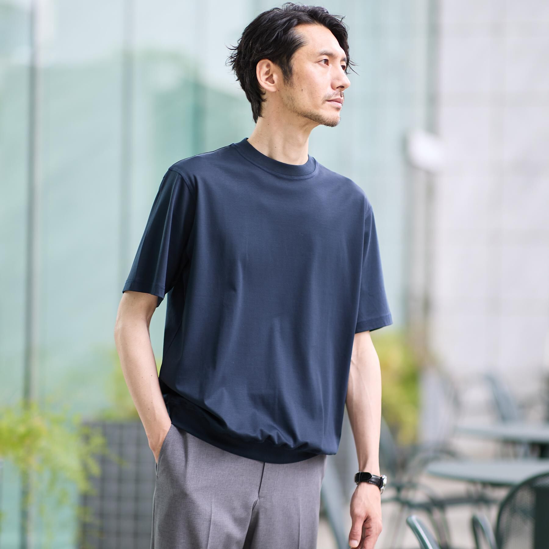 TAKEO KIKUCHI「【接触冷感】アイスクリアコットン Tシャツ」|Tシャツ・カットソー|
