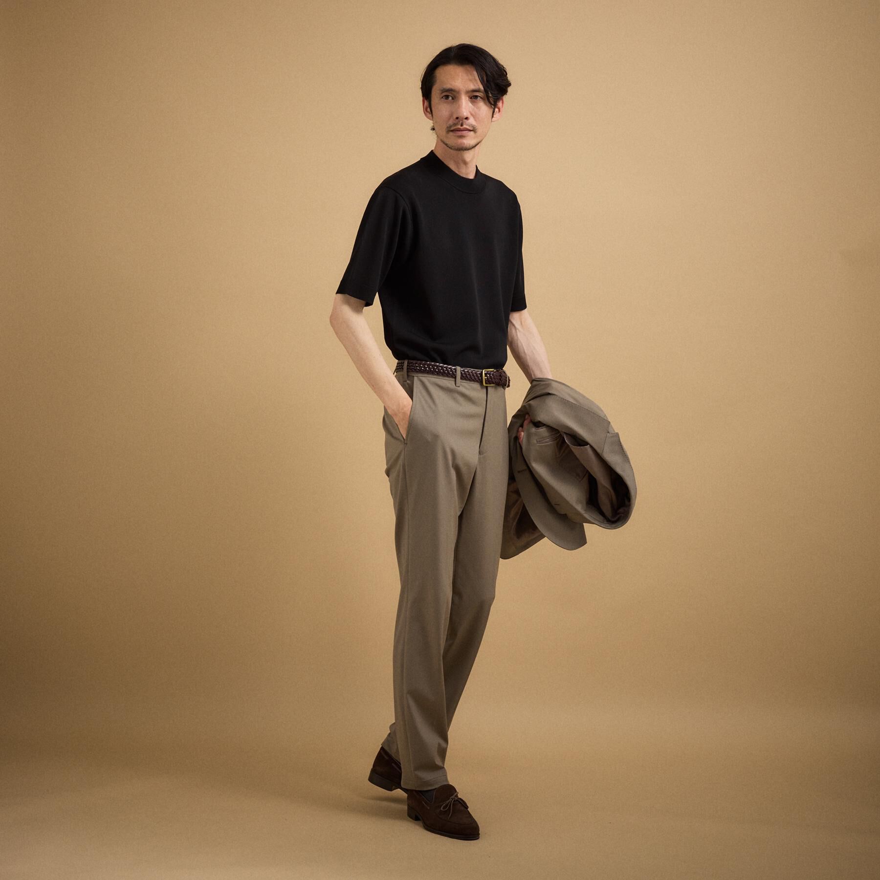 TAKEO KIKUCHI「【接触冷感/洗える】ヴィスコースナイロンモックネックニット」|ニット・セーター|