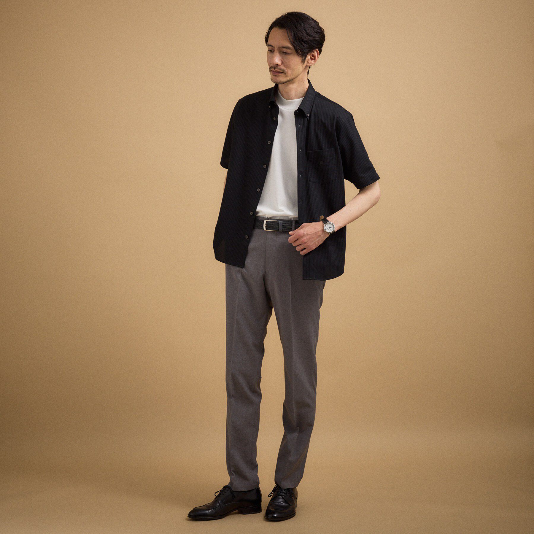 TAKEO KIKUCHI「【接触冷感】ジャージストライプ シャツ」|シャツ・ブラウス|