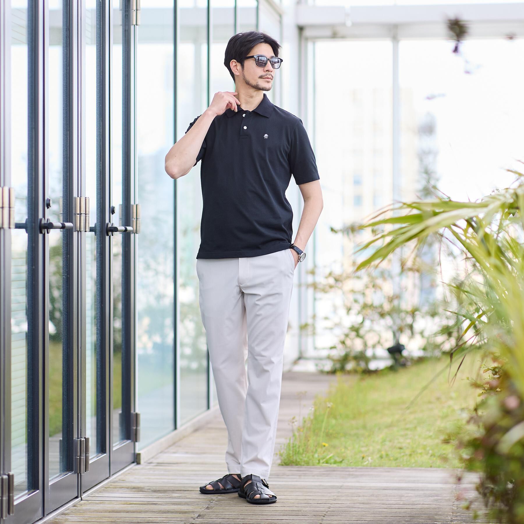 TAKEO KIKUCHI「【接触冷感/吸汗速乾】サイドゴアウエスト ストレートパンツ」|その他|
