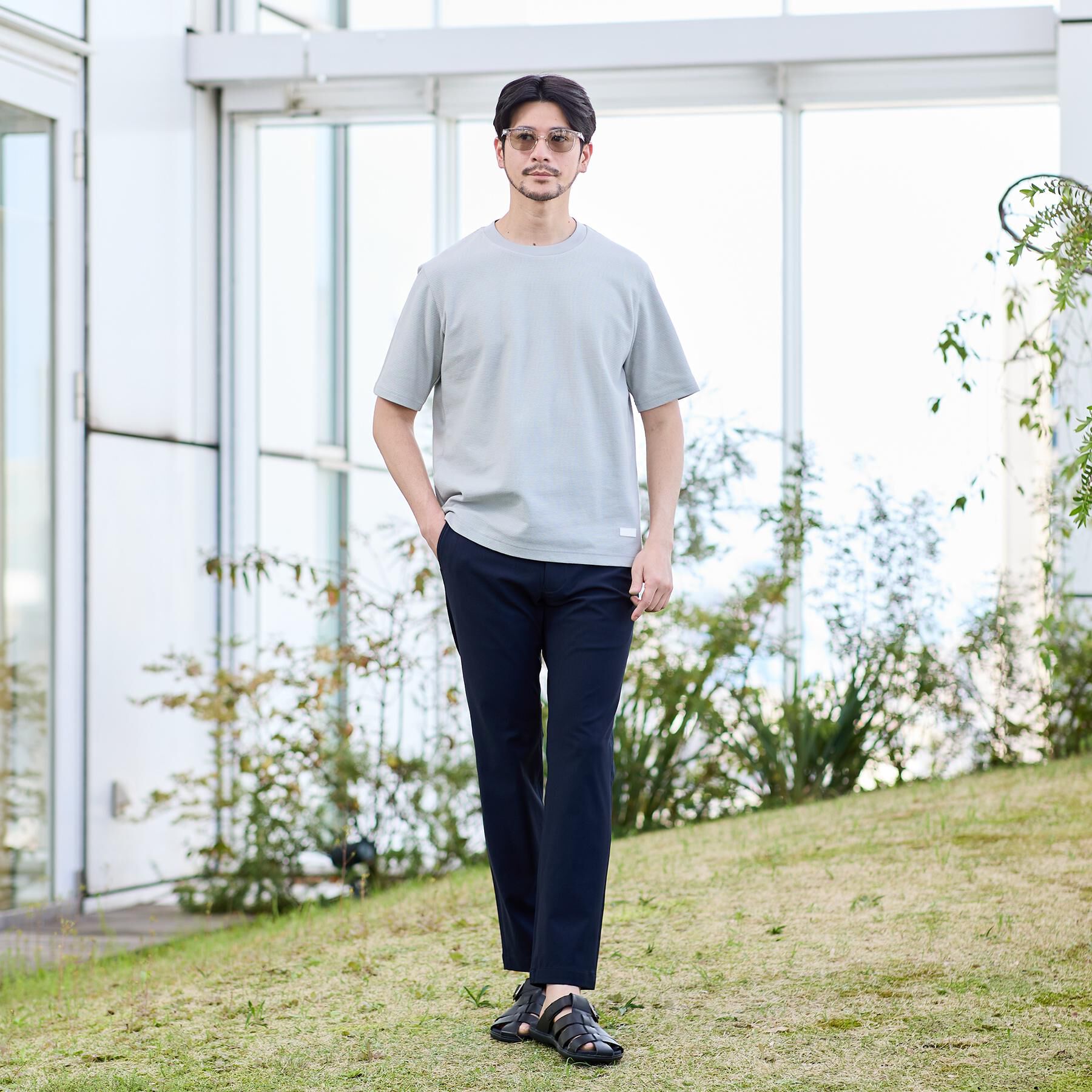 TAKEO KIKUCHI「【接触冷感/吸汗速乾】サイドゴアウエスト ストレートパンツ」|その他|