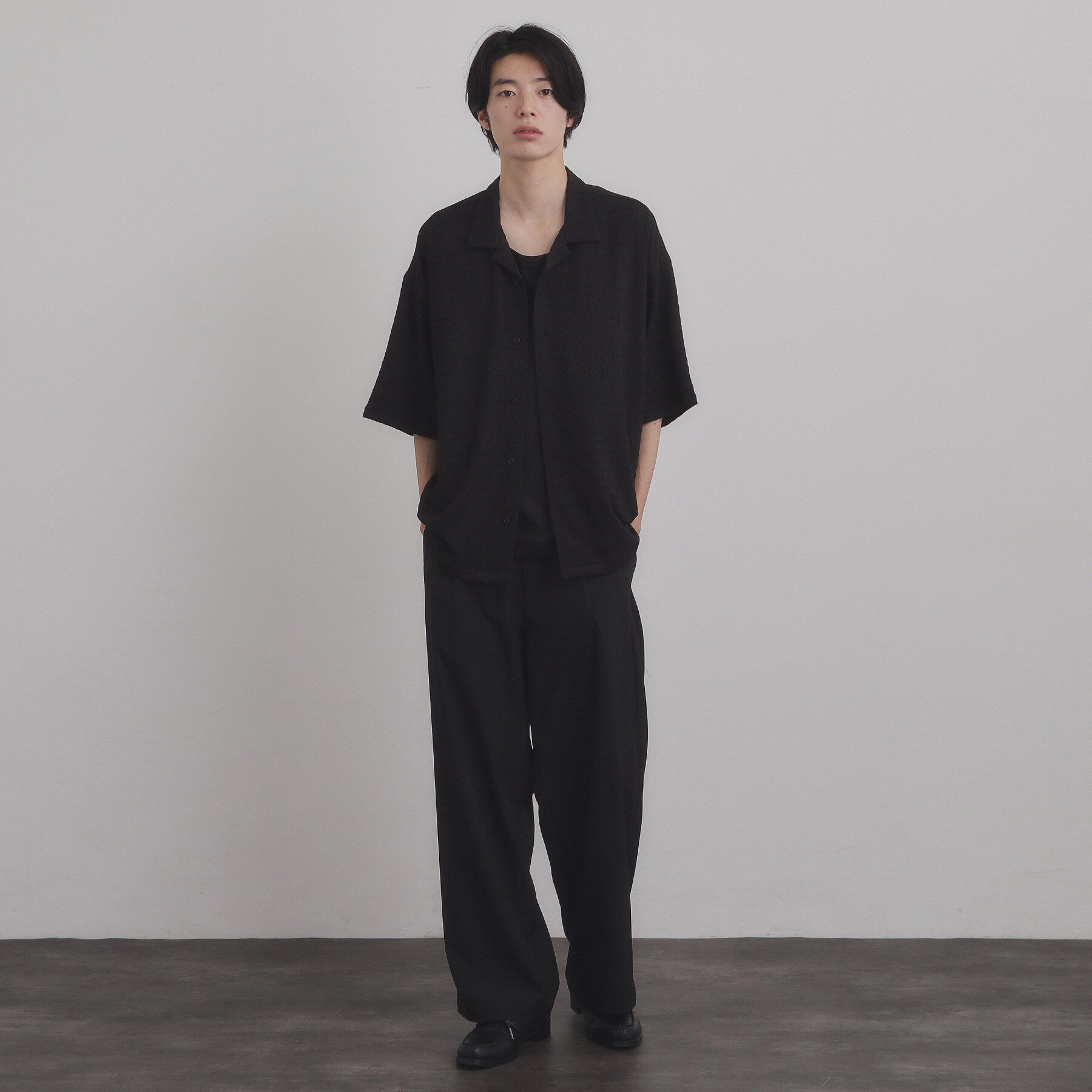 tk.TAKEO KIKUCHI「シュリンクジャガード開襟シャツ」|シャツ・ブラウス|