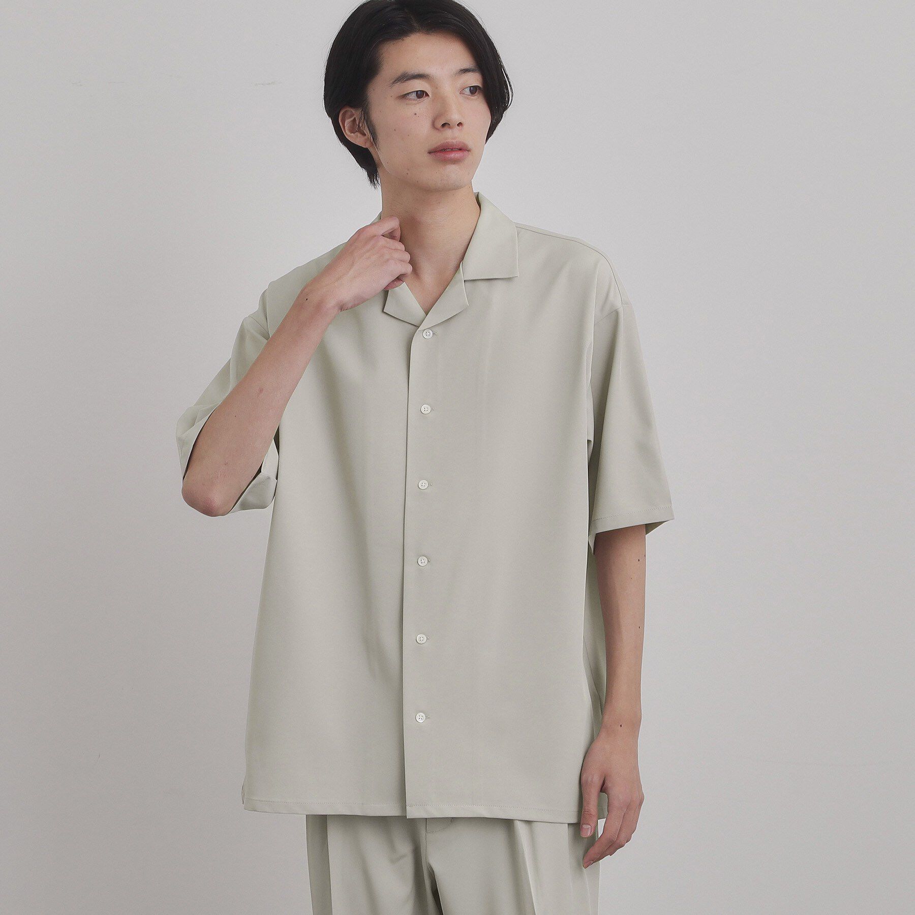 tk.TAKEO KIKUCHI「【暑い夏に最適！】ルーズトロミシャツセットアップ/上下2点セット/接触冷感/ストレッチ/洗える/オー」|スーツ|