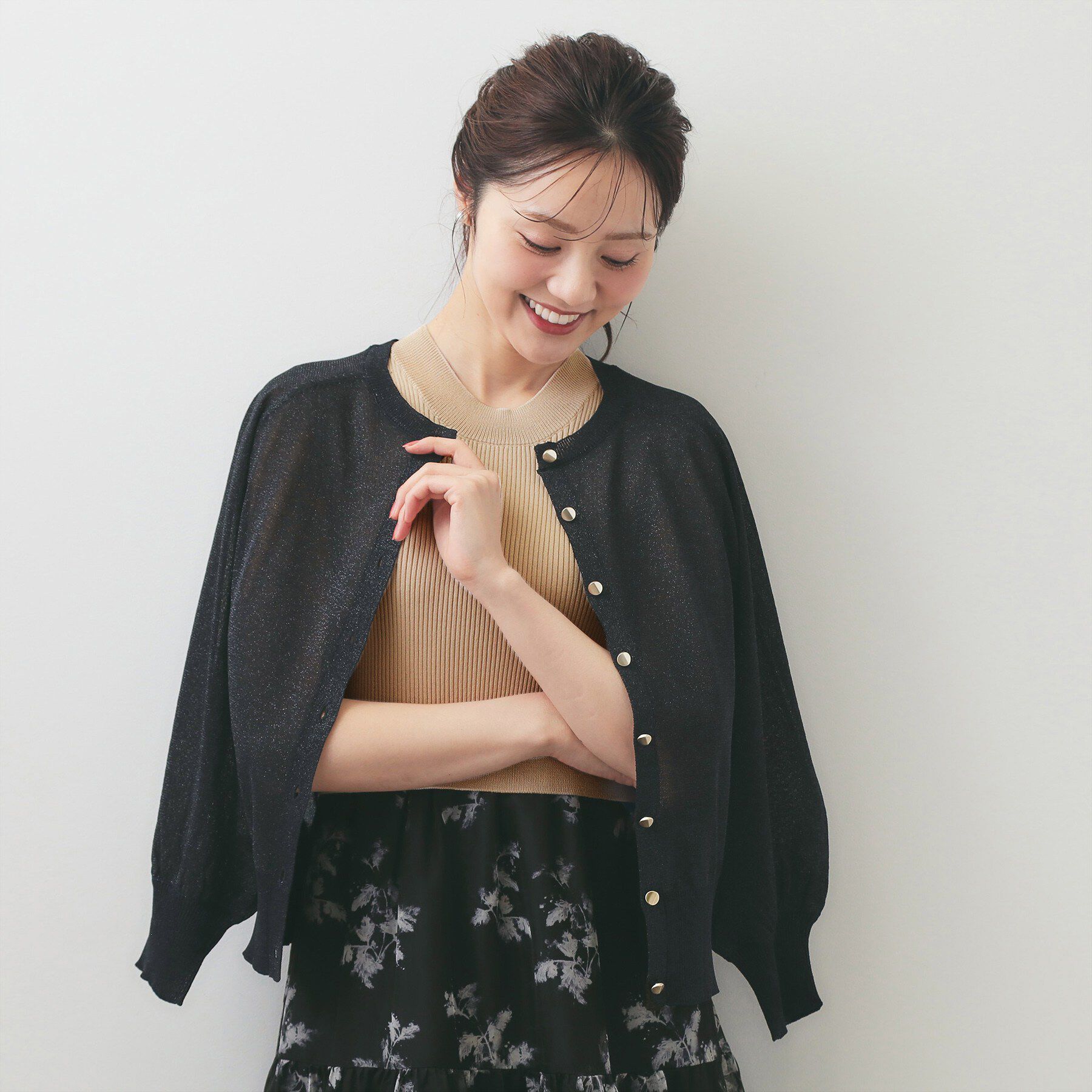 index「【接触冷感】シアーラメドルマンショートカーディガン《洗濯機OK》」|カーディガン|