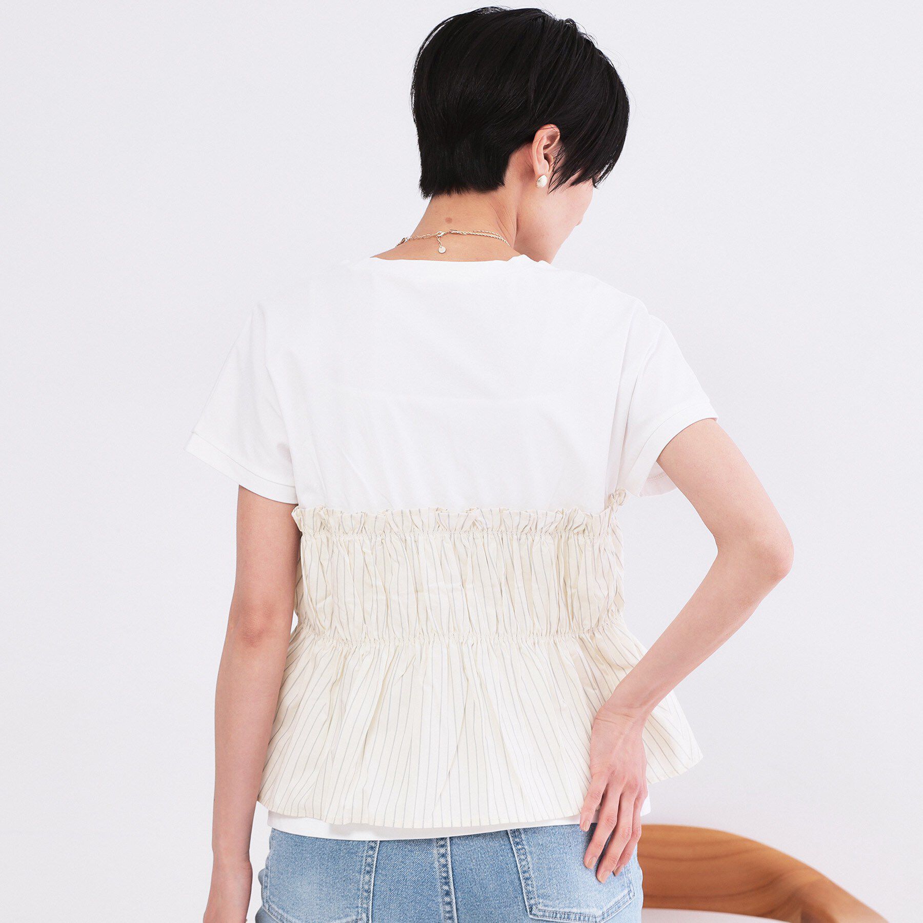 OPAQUE.CLIP「ビスチェドッキングTシャツ【洗濯機OK】」|Tシャツ・カットソー|