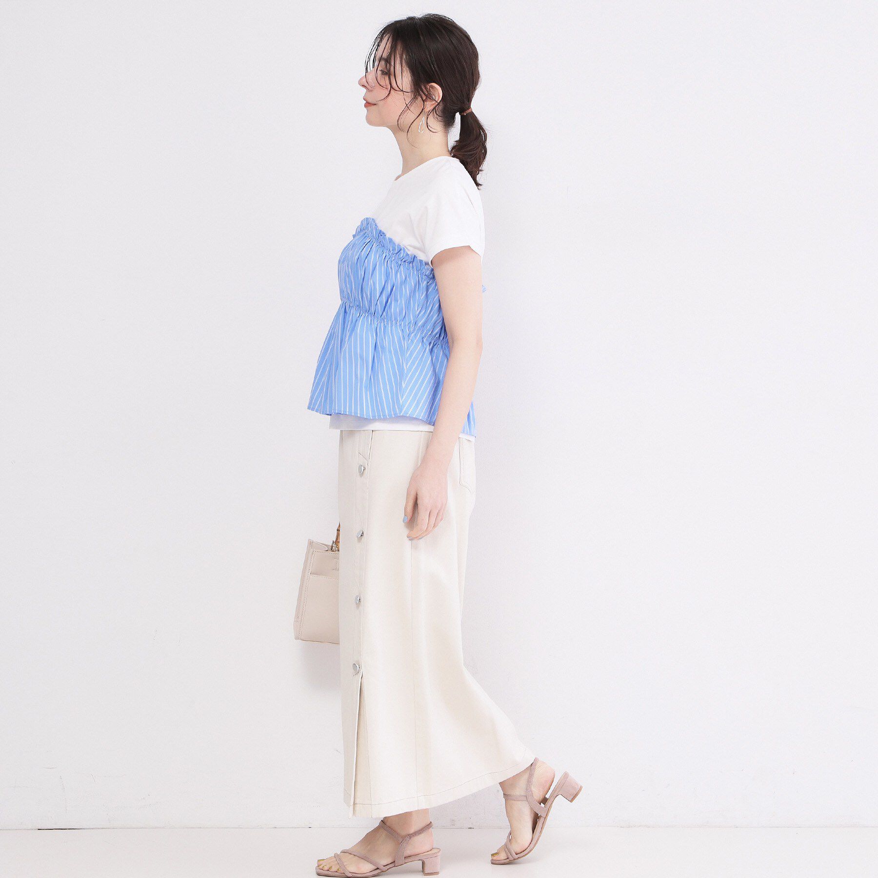 OPAQUE.CLIP「ビスチェドッキングTシャツ【洗濯機OK】」|Tシャツ・カットソー|