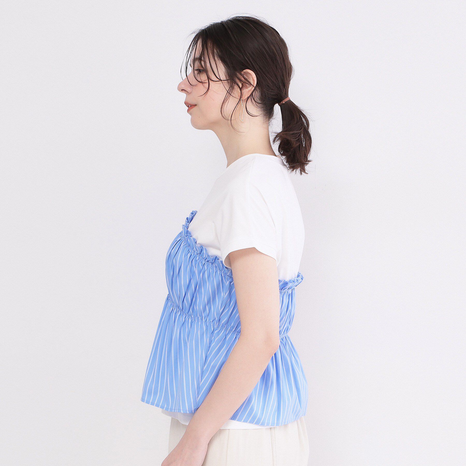 OPAQUE.CLIP「ビスチェドッキングTシャツ【洗濯機OK】」|Tシャツ・カットソー|