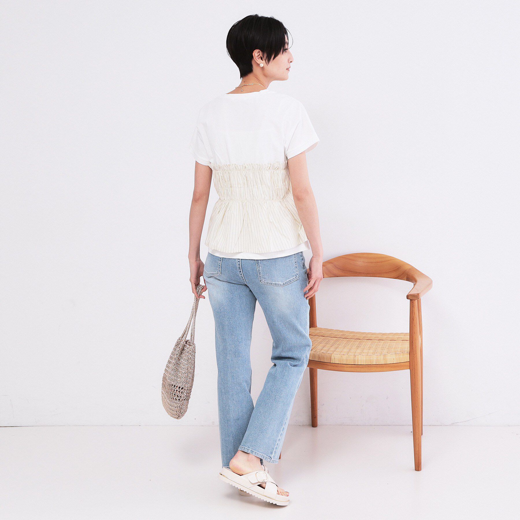 OPAQUE.CLIP「ビスチェドッキングTシャツ【洗濯機OK】」|Tシャツ・カットソー|