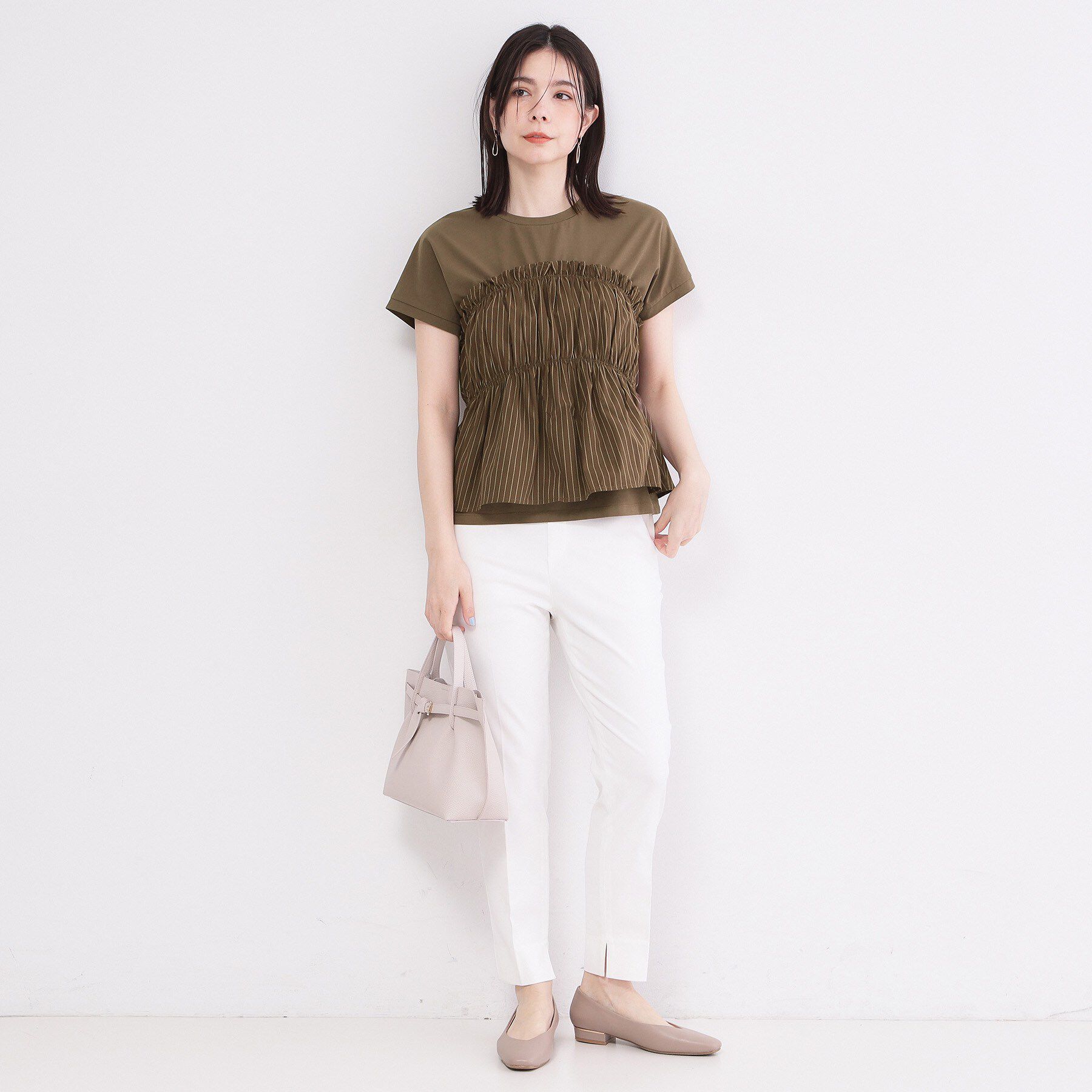 OPAQUE.CLIP「ビスチェドッキングTシャツ【洗濯機OK】」|Tシャツ・カットソー|