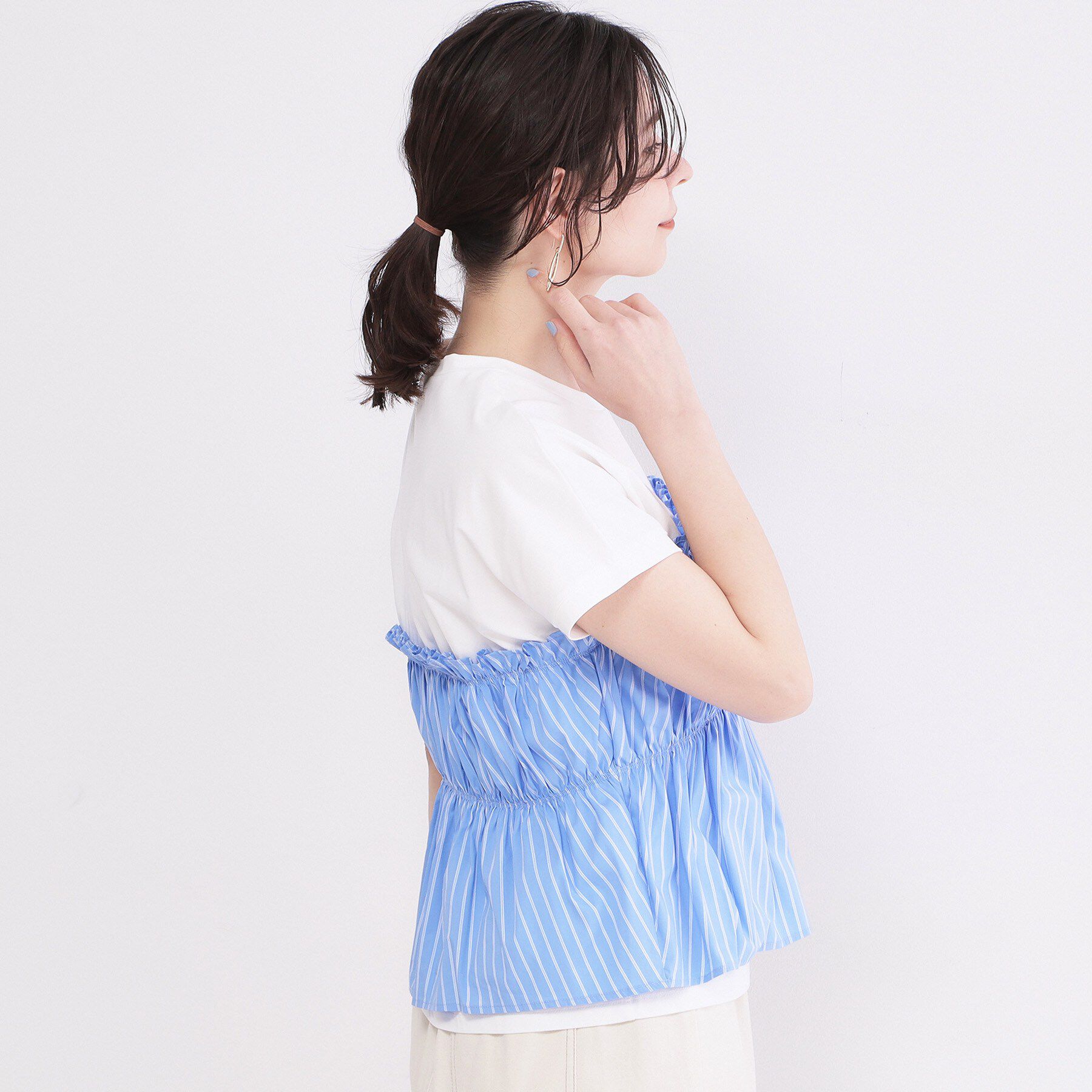 OPAQUE.CLIP「ビスチェドッキングTシャツ【洗濯機OK】」|Tシャツ・カットソー|