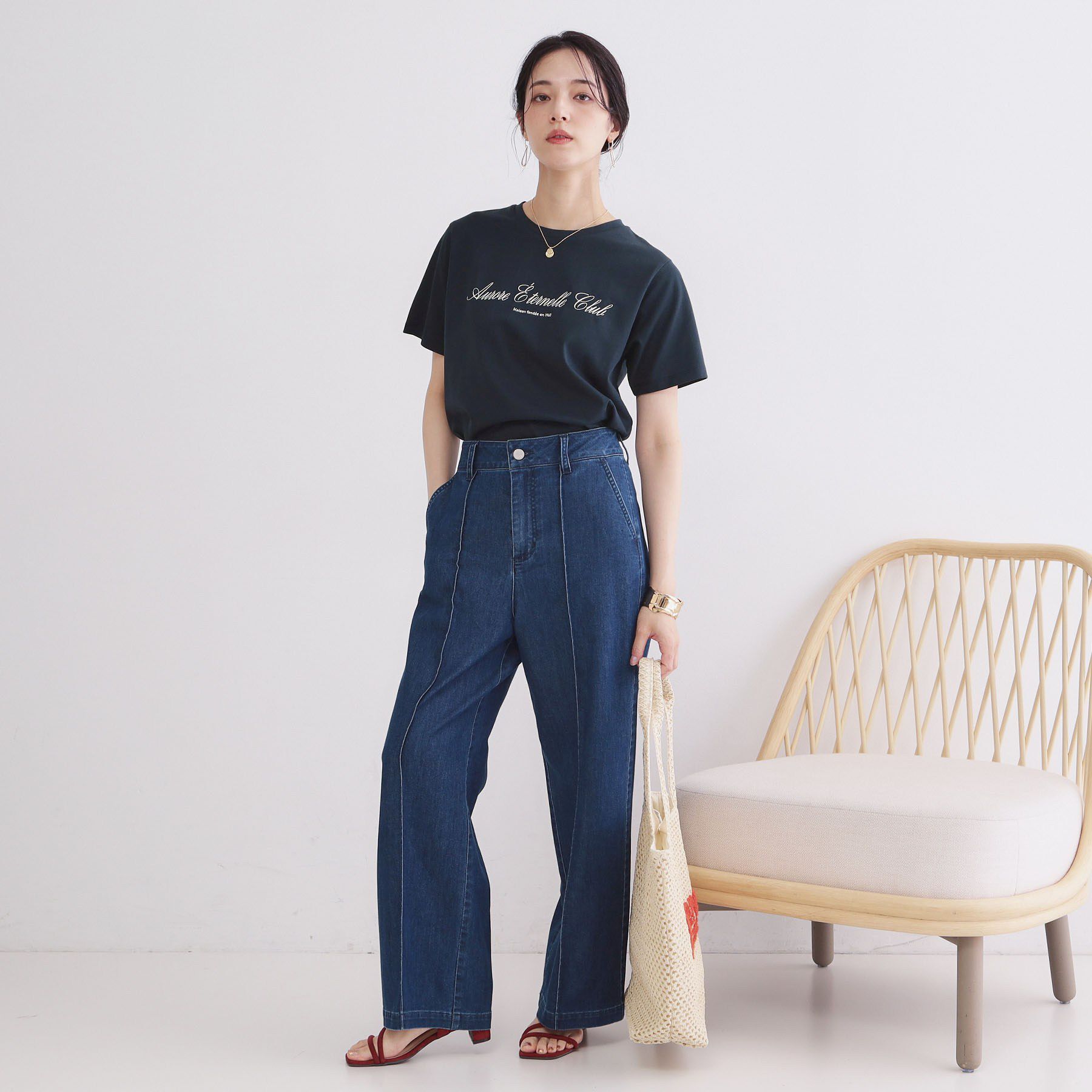OPAQUE.CLIP「ロゴプリント刺繍アソートTシャツ【洗濯機OK】」|Tシャツ・カットソー|