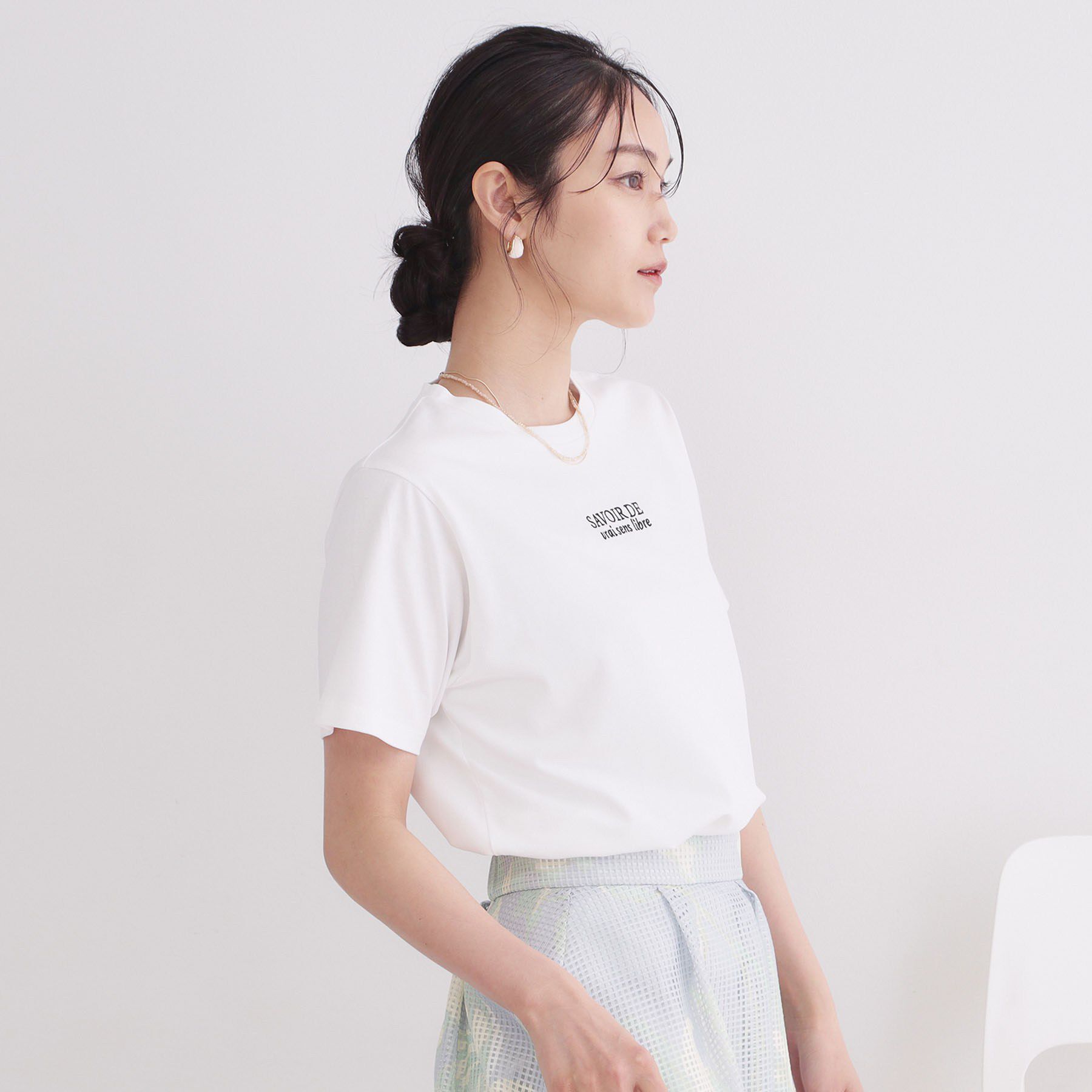 OPAQUE.CLIP「ロゴプリント刺繍アソートTシャツ【洗濯機OK】」|Tシャツ・カットソー|