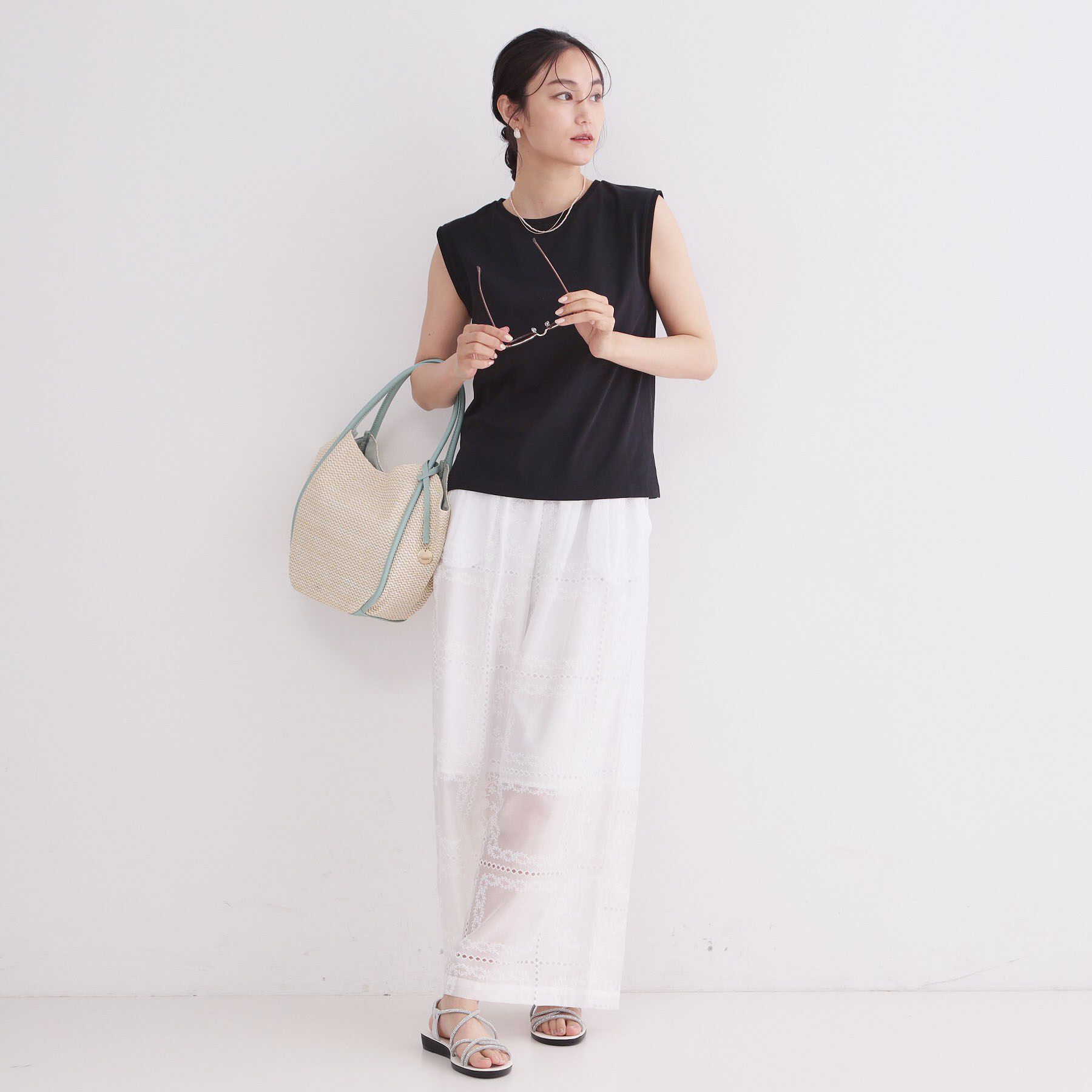OPAQUE.CLIP「マルチボーダーアソート ノースリーブTシャツ【洗濯機OK】」|Tシャツ・カットソー|