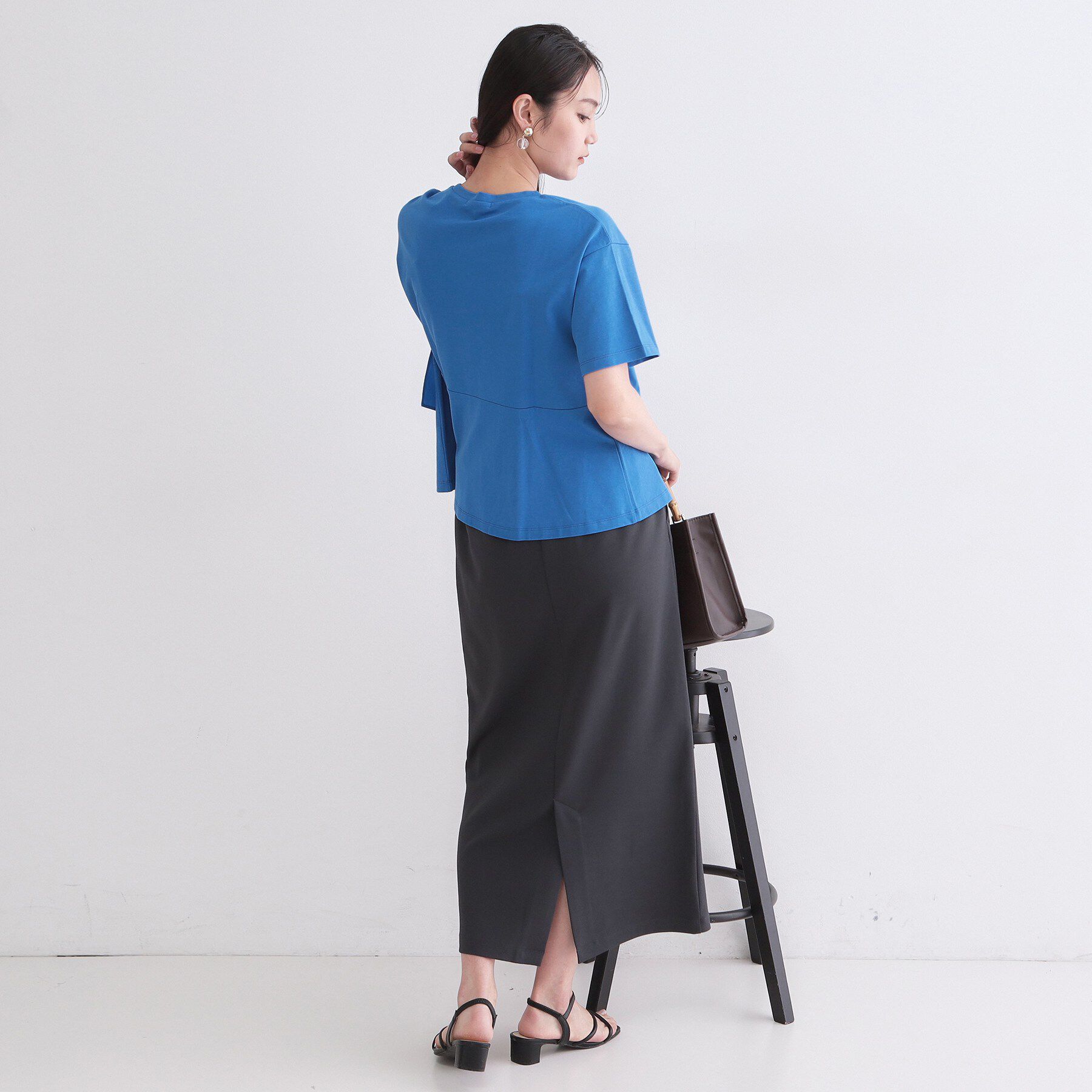 OPAQUE.CLIP「【接触冷感】アシメフリルドッキングカットソー《洗濯機OK》」|Tシャツ・カットソー|