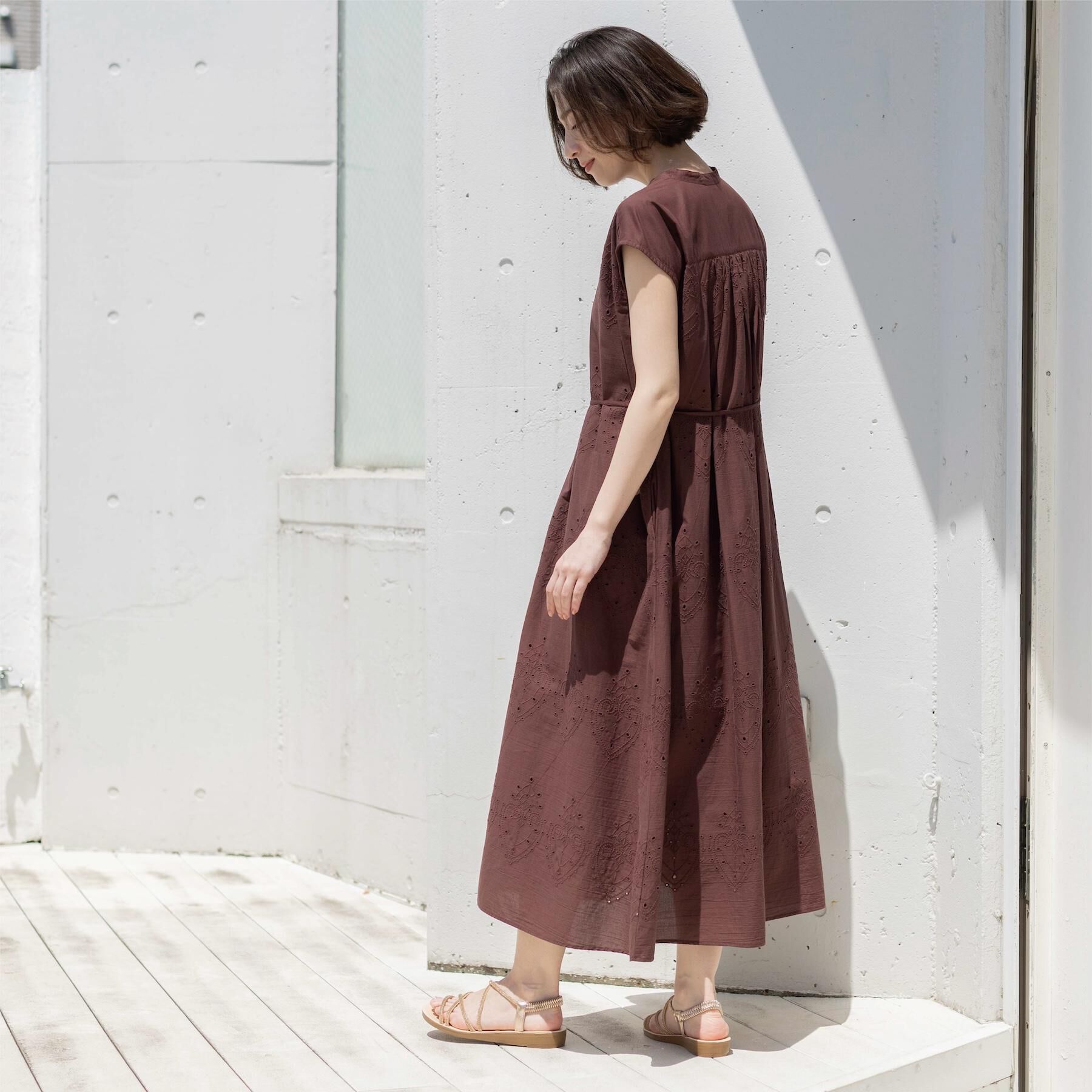 OPAQUE.CLIP「アイレットレース刺繍ワンピース【洗える】」|ワンピース|