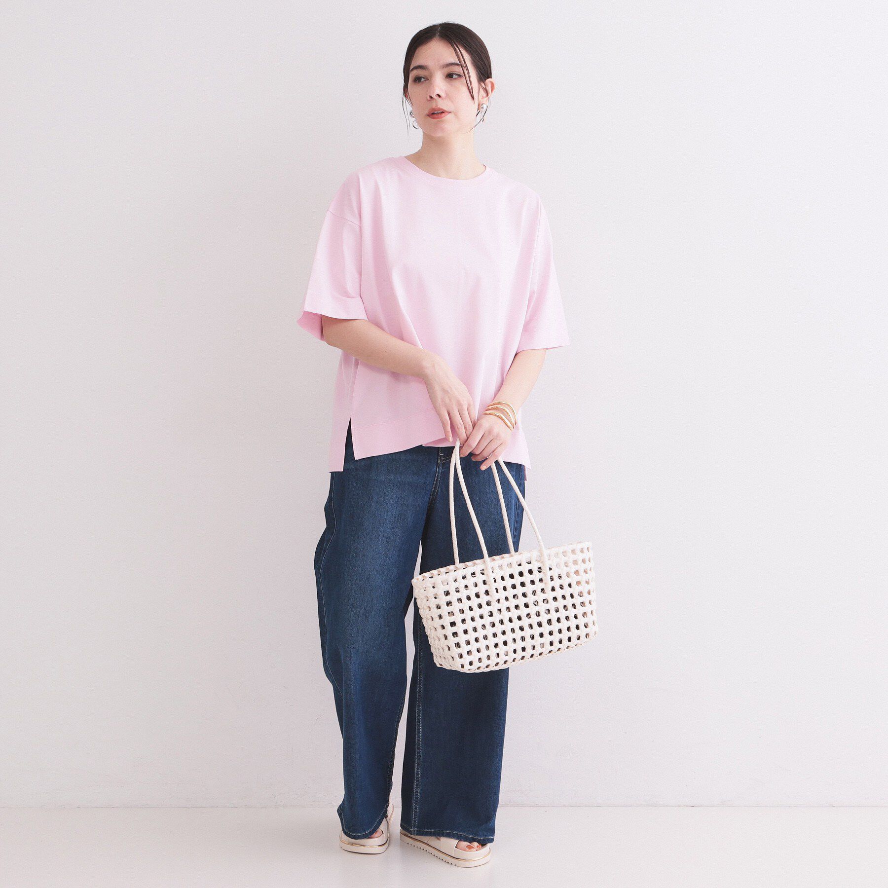 OPAQUE.CLIP「【接触冷感】リラクシーカットソー《洗濯機OK》」|Tシャツ・カットソー|