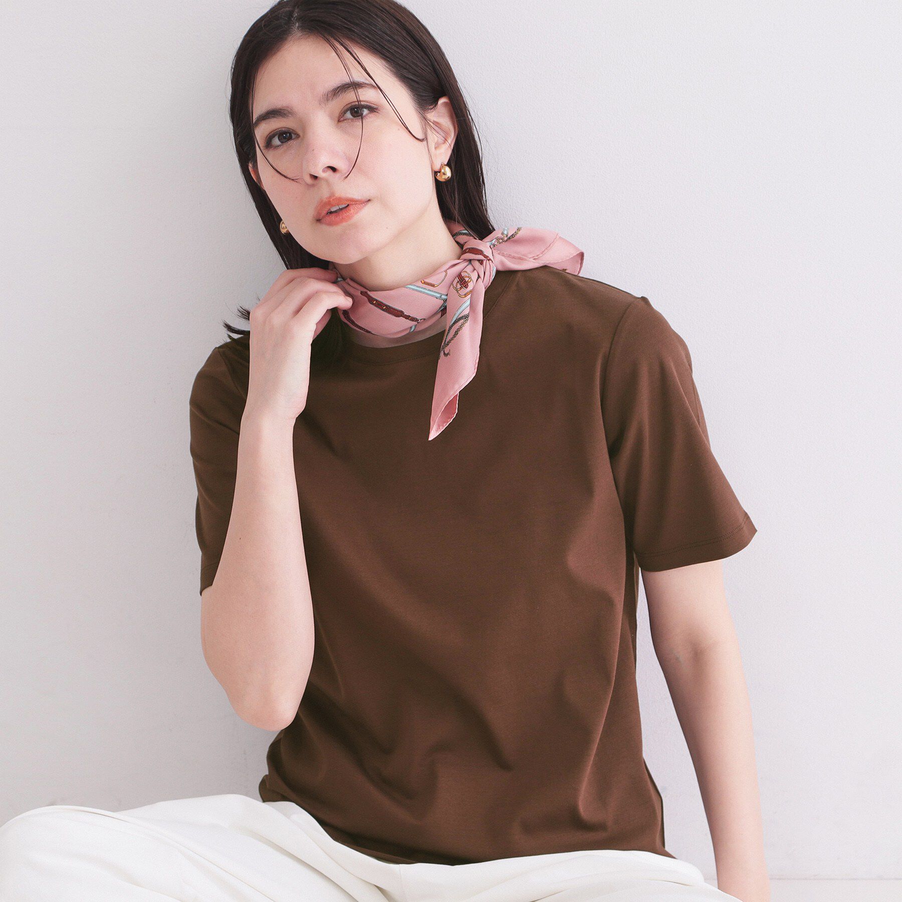 OPAQUE.CLIP「ベーシックTシャツ／オーガニックコットン混【洗濯機OK】」|Tシャツ・カットソー|