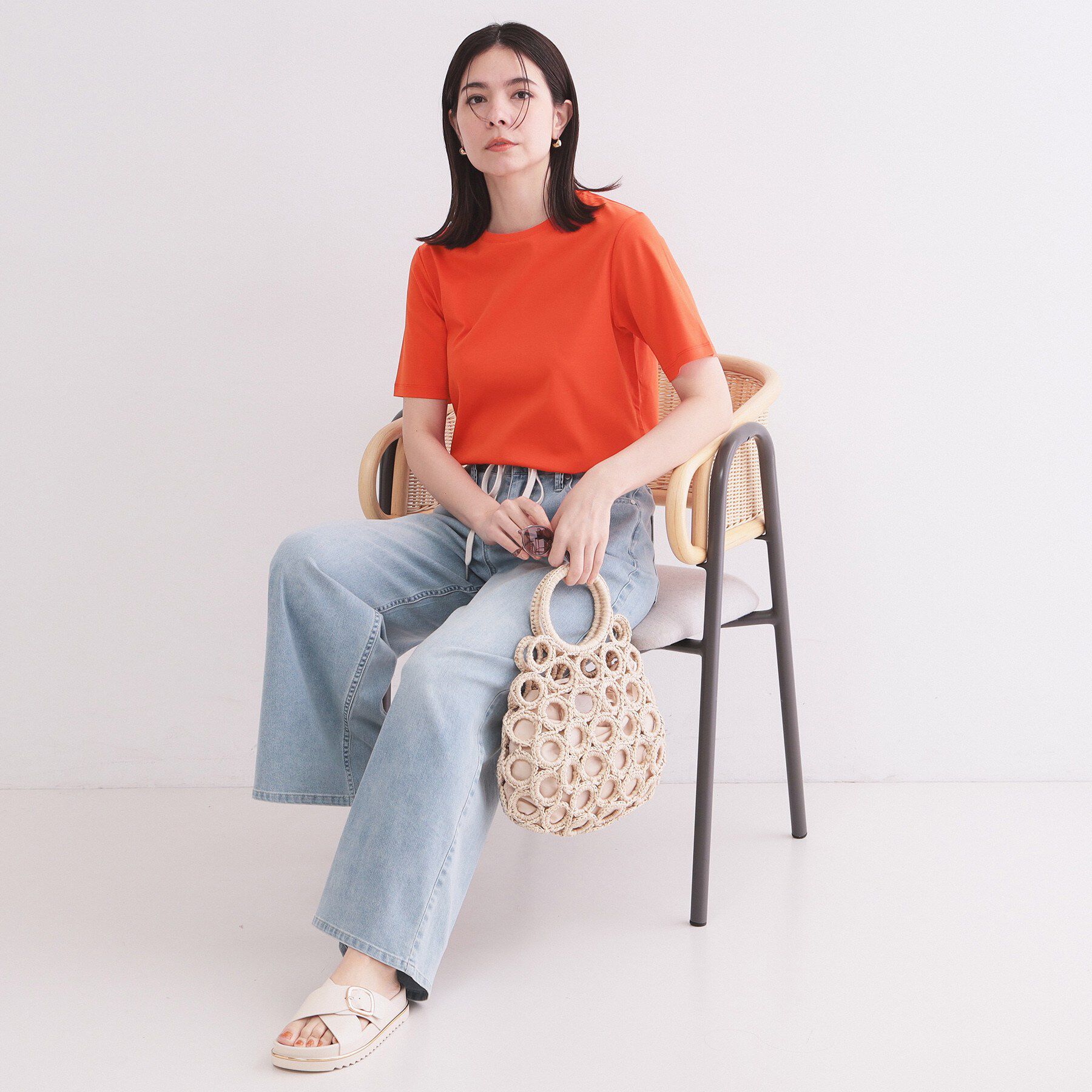 OPAQUE.CLIP「ベーシックTシャツ／オーガニックコットン混【洗濯機OK】」|Tシャツ・カットソー|