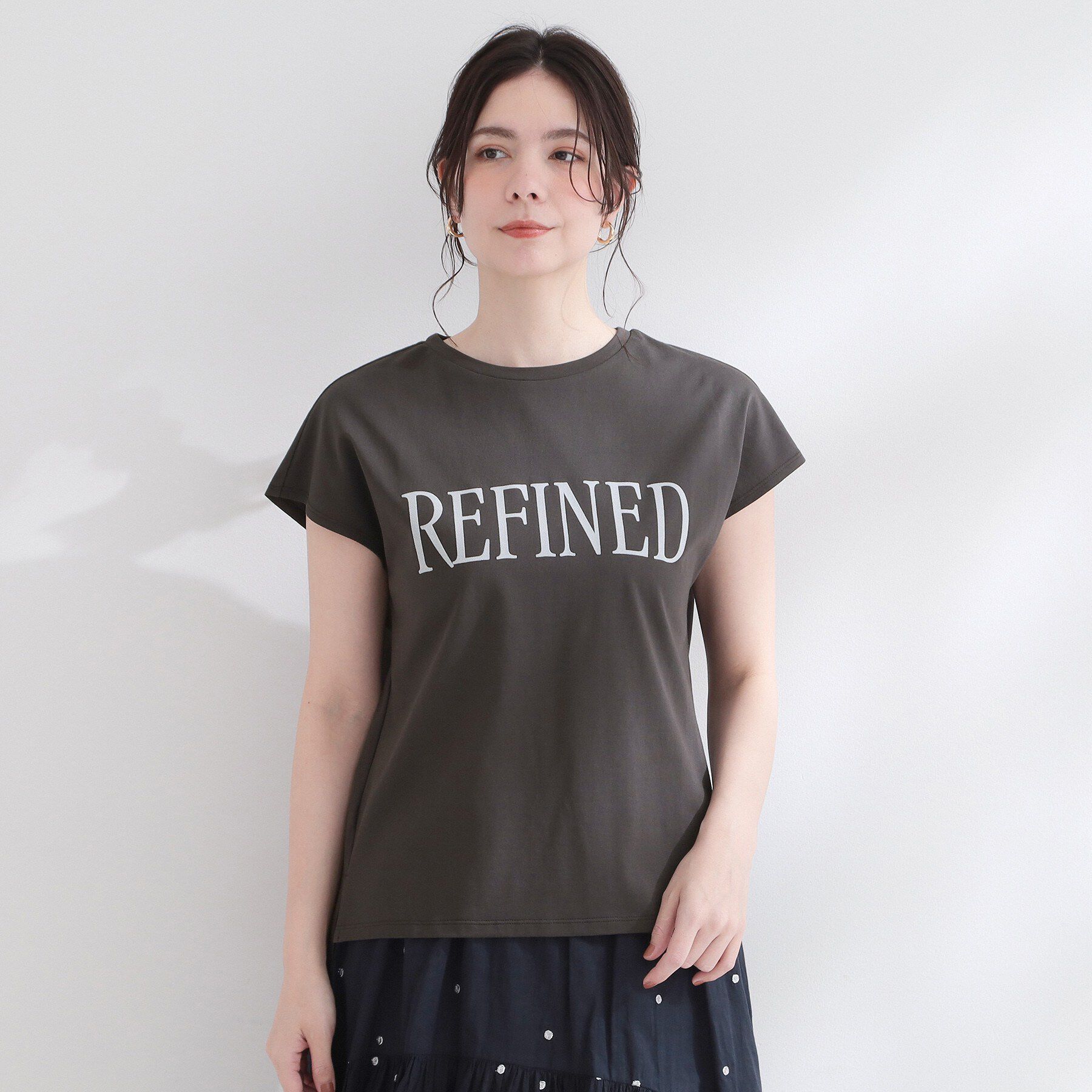 OPAQUE.CLIP「ロゴフレンチスリーブカットソー【洗濯機OK】」|Tシャツ・カットソー|
