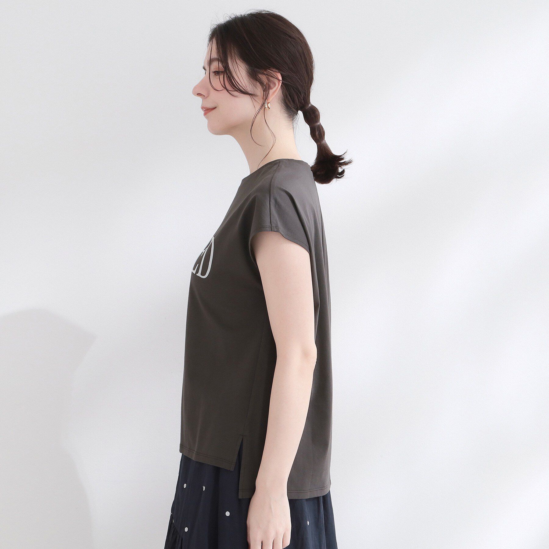 OPAQUE.CLIP「ロゴフレンチスリーブカットソー【洗濯機OK】」|Tシャツ・カットソー|