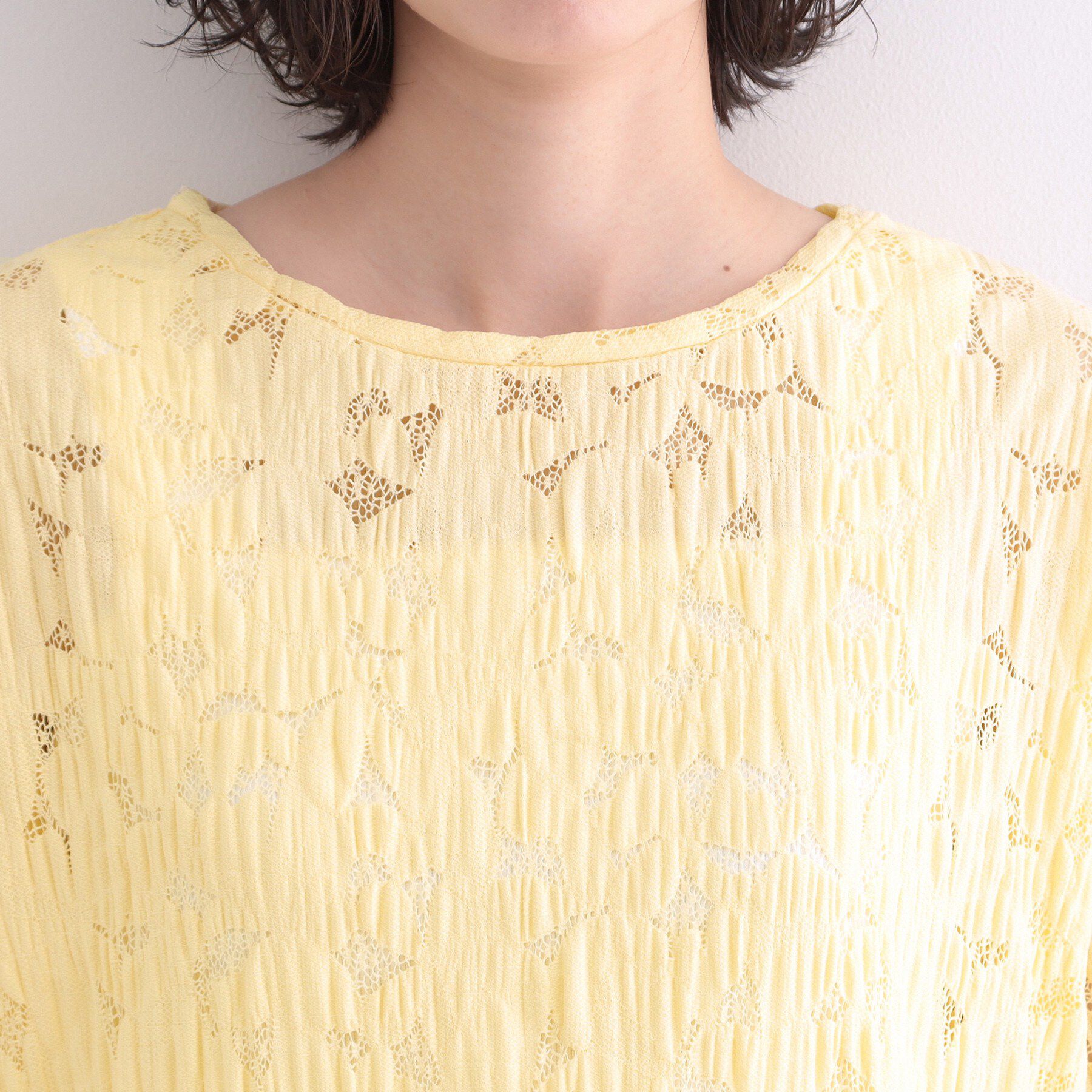 OPAQUE.CLIP「レースジャカードカットソー【洗濯機OK】」|Tシャツ・カットソー|