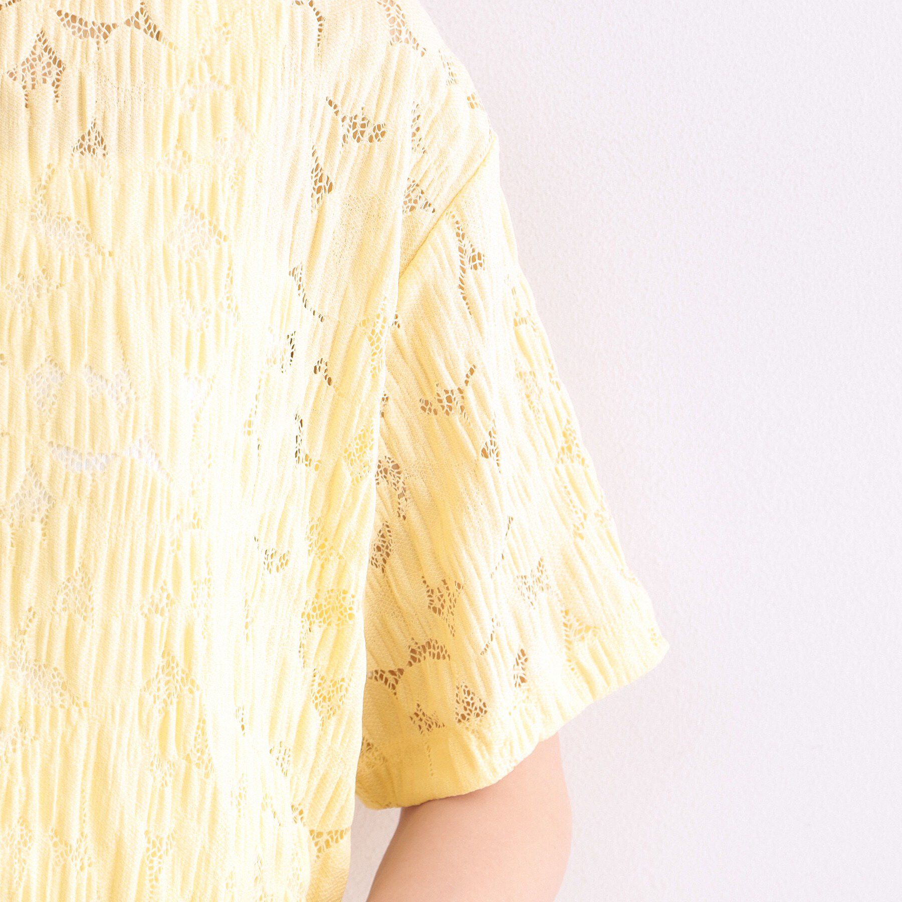 OPAQUE.CLIP「レースジャカードカットソー【洗濯機OK】」|Tシャツ・カットソー|