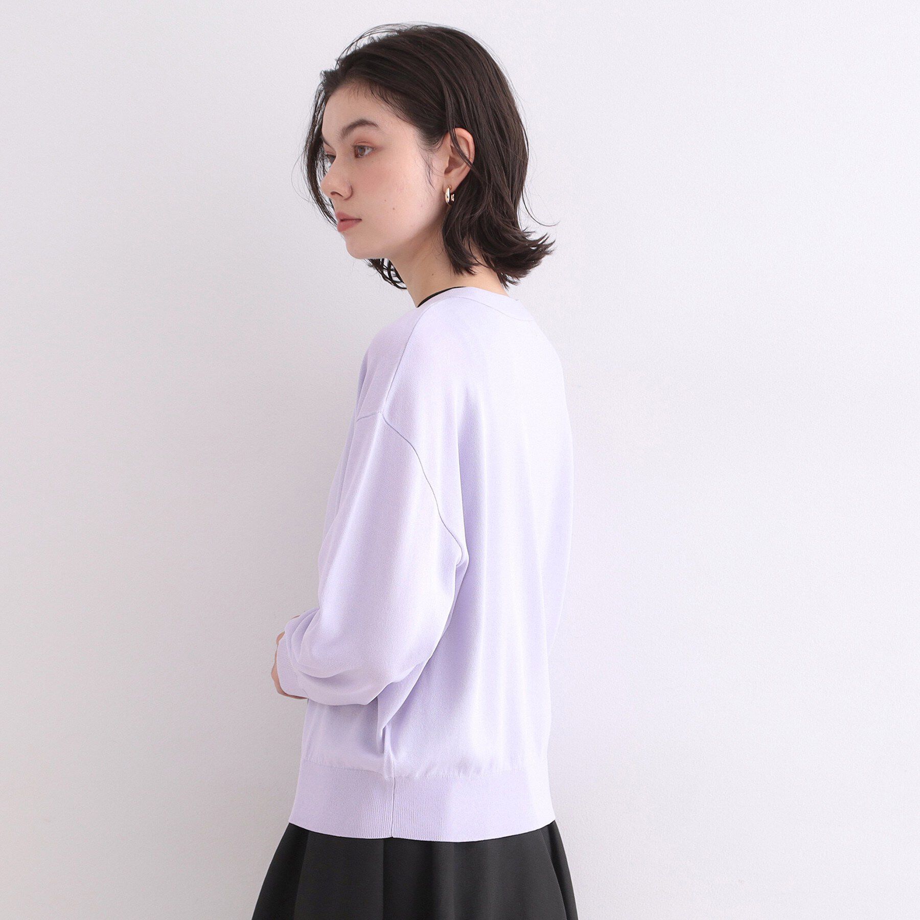 OPAQUE.CLIP「【UV／接触冷感】Vネックリラクシーニットカーディガン《洗濯機OK／抗ピル》」|カーディガン|