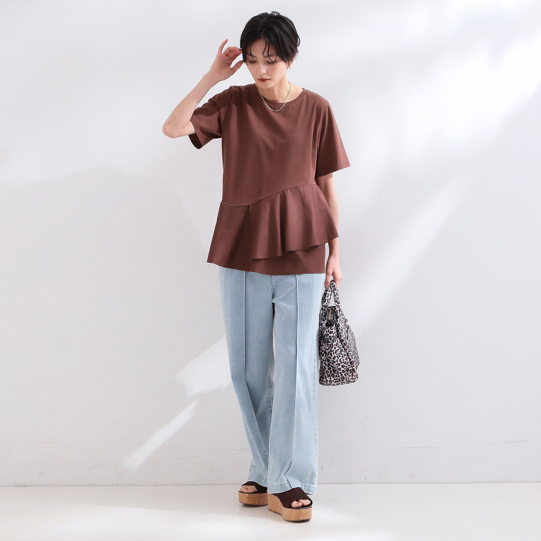 OPAQUE.CLIP「ペプラムドッキングカットソー【洗濯機OK】」|Tシャツ・カットソー|